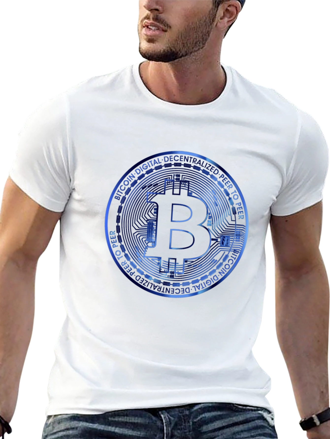 Black Bitcoin Crypto T-Shirt - Digital Decentralized Peer To Peer view 13