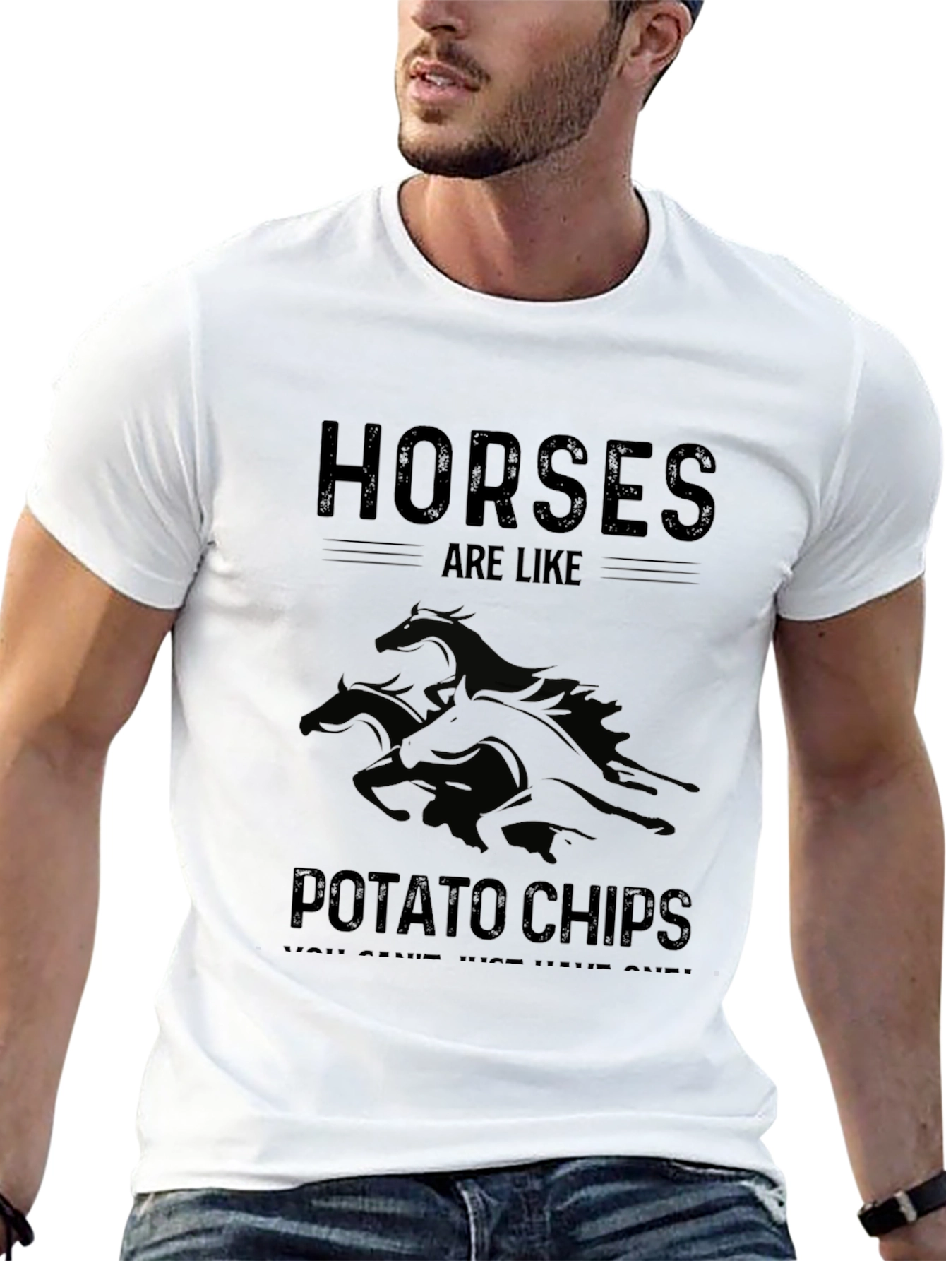 Black Horses Are Like Potato Chips T-Shirt view 13