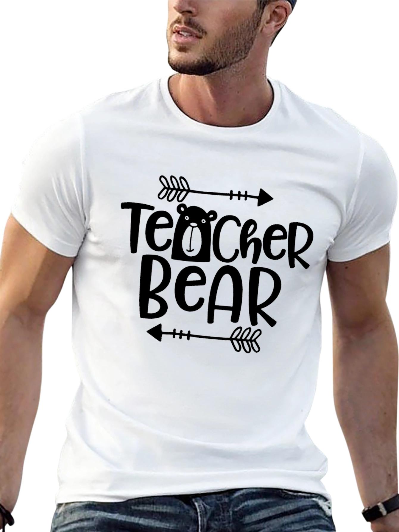 Black Teacher Bear Graphic T-Shirt - Back to School view 13