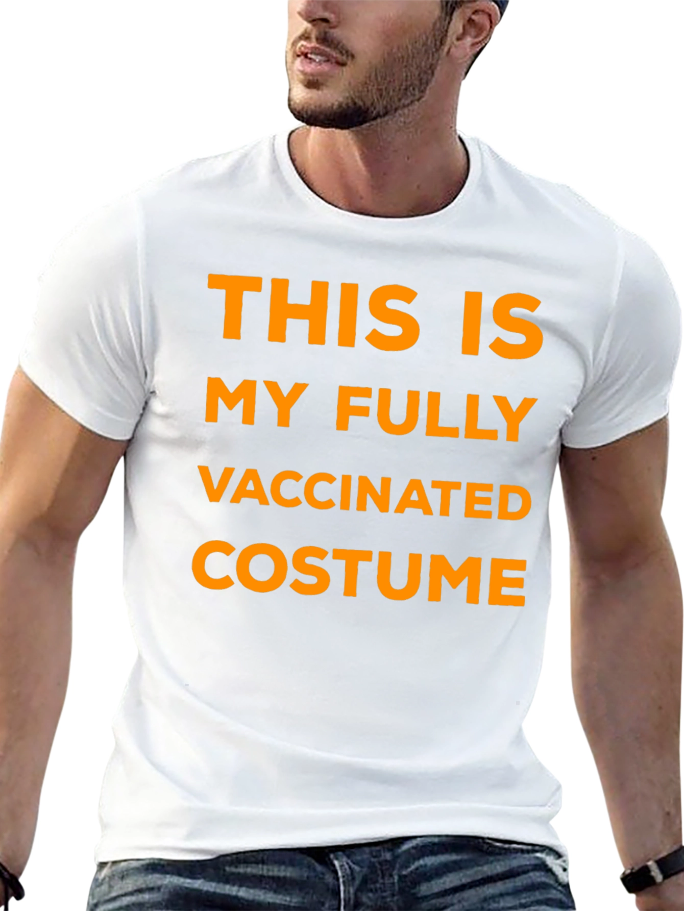 Black Fully Vaccinated Costume T-Shirt - Funny Halloween view 13