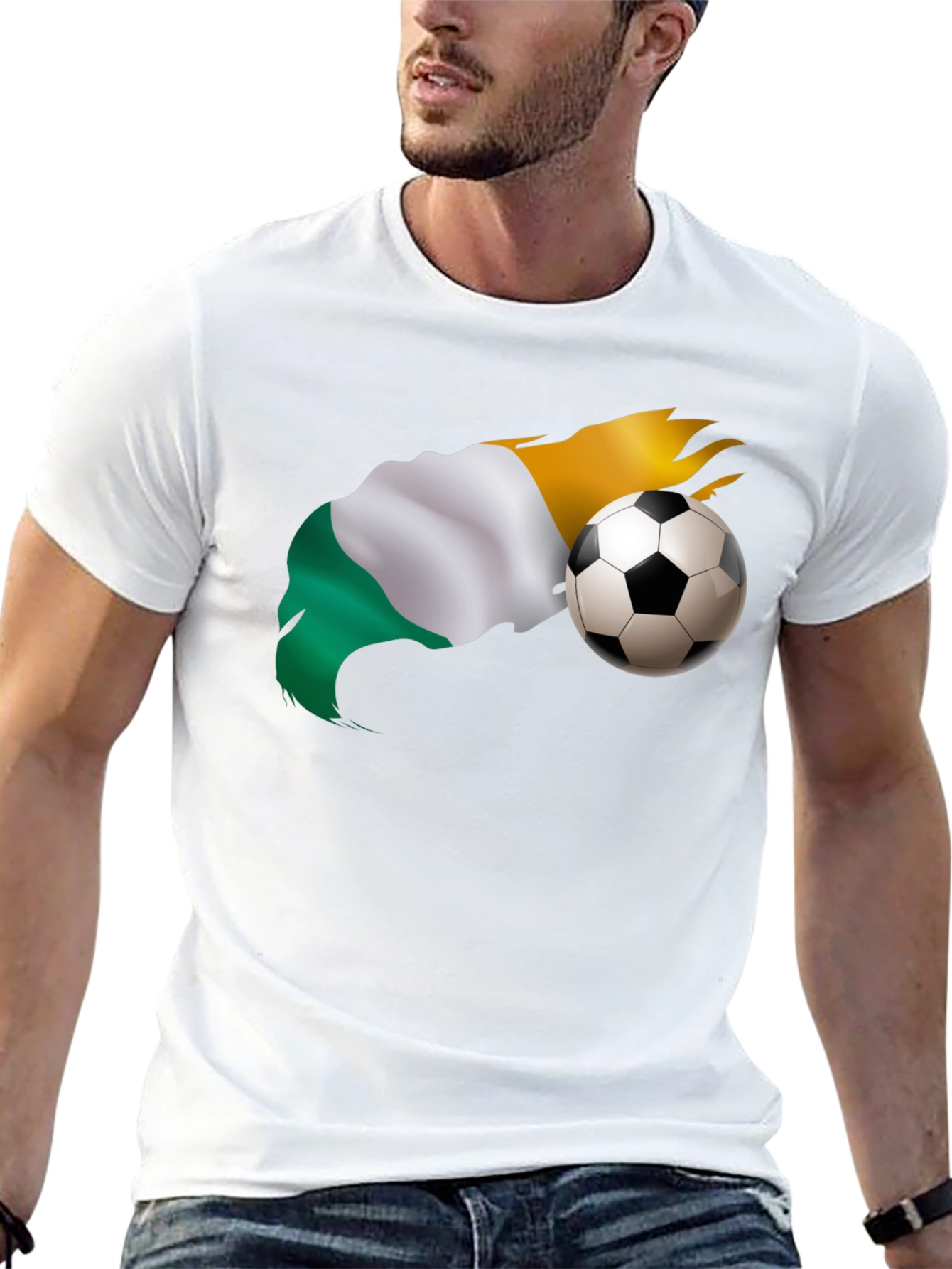 Black Soccer Flag Graphic Tee - Black T-Shirt view 13