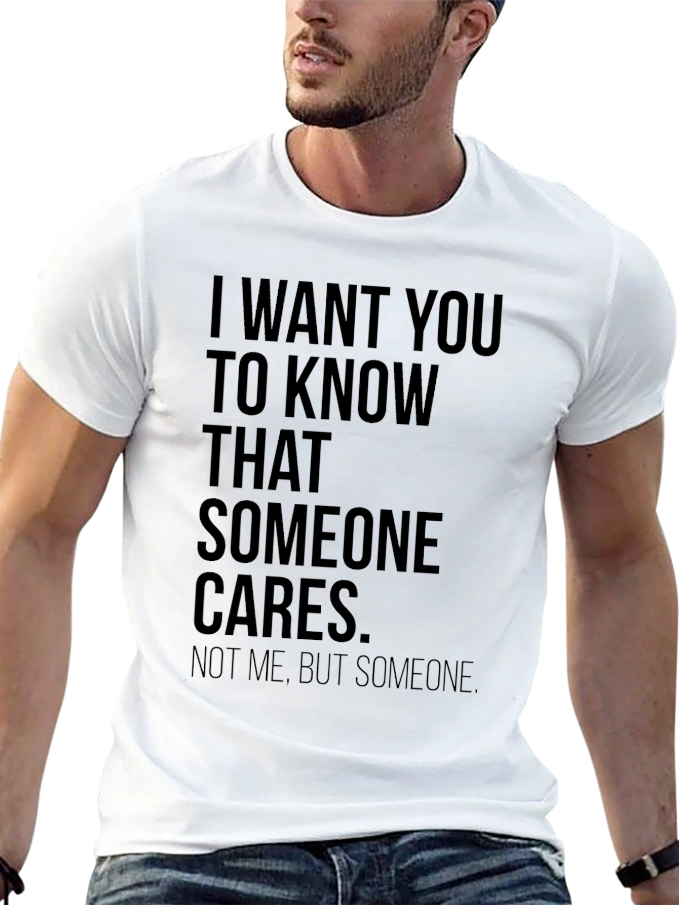Black Someone Cares Sarcastic T-Shirt view 13