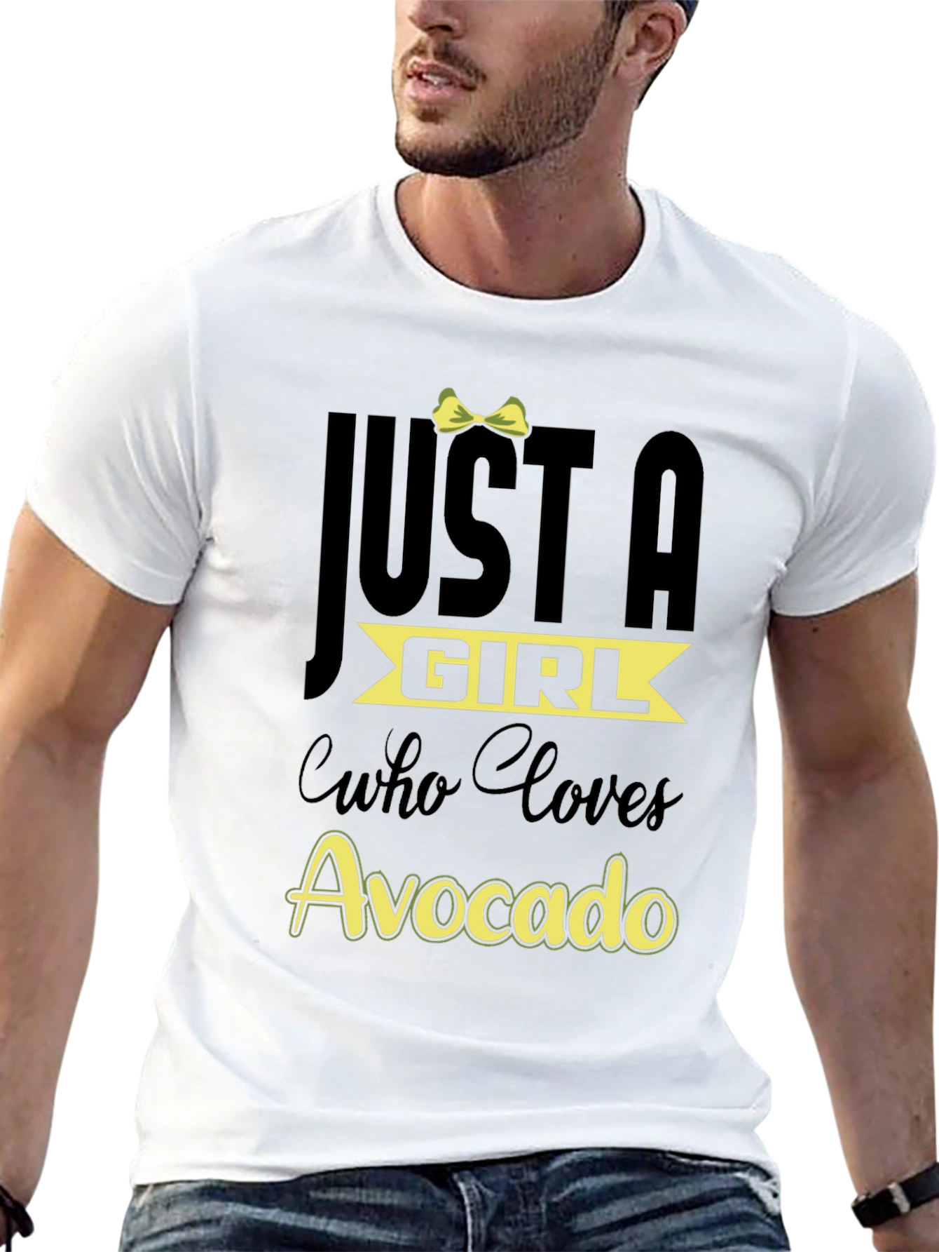 Black Just a Girl Who Loves Avocado T-Shirt view 13
