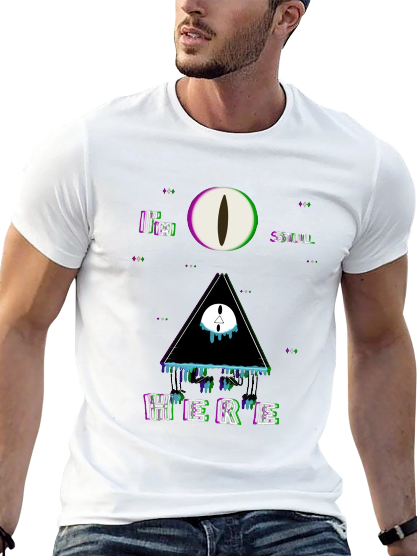 Black Surreal Graphic Print Tee - "I'm Still Here" view 13