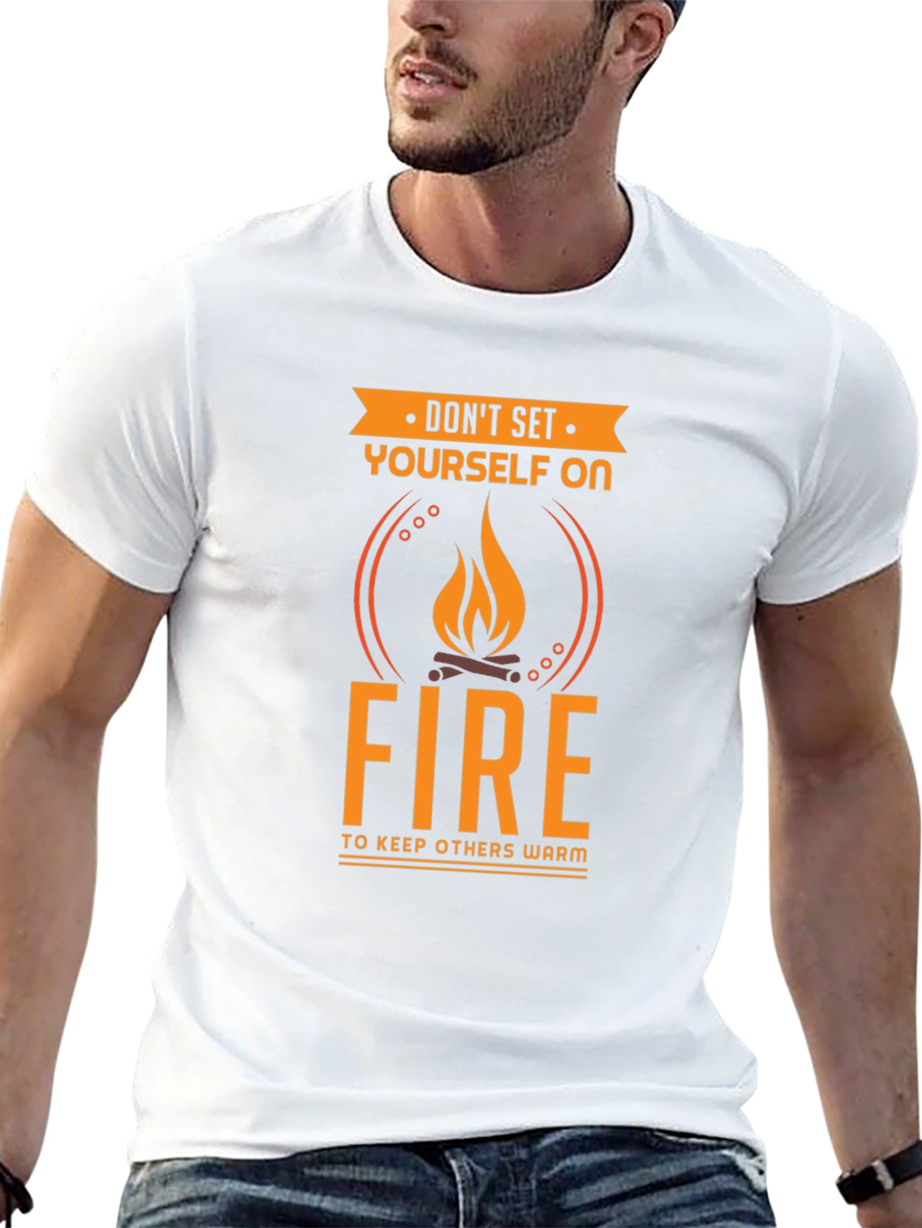 Black Don't Set Yourself On Fire Funny T-Shirt view 13