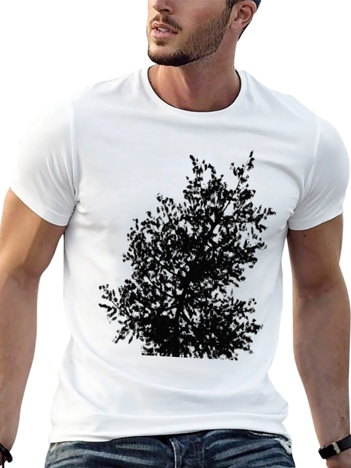 Black Black Tree Graphic Tee - Nature Inspired T-Shirt view 13