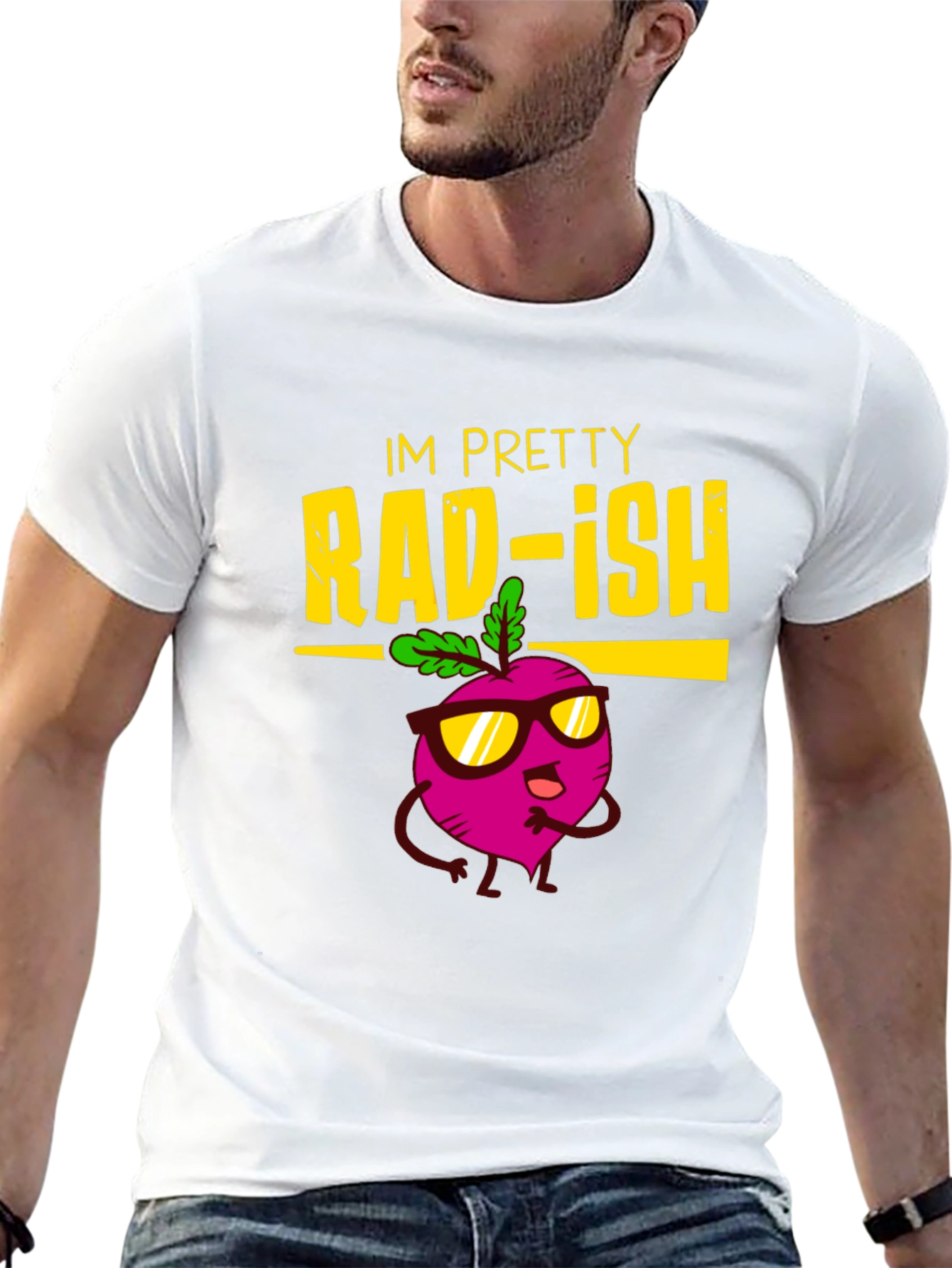 Black Rad-ish Graphic Tee - Funny Vegan T-Shirt view 13