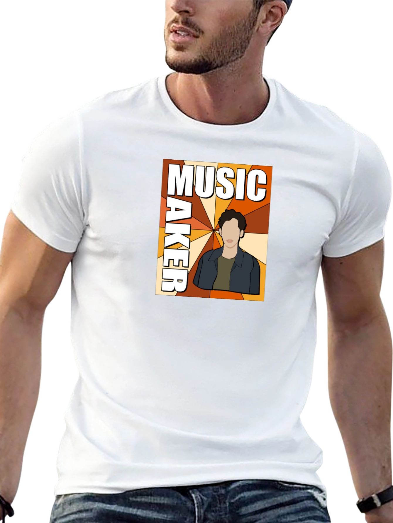 Black Music Maker Graphic Print Black T-Shirt view 13