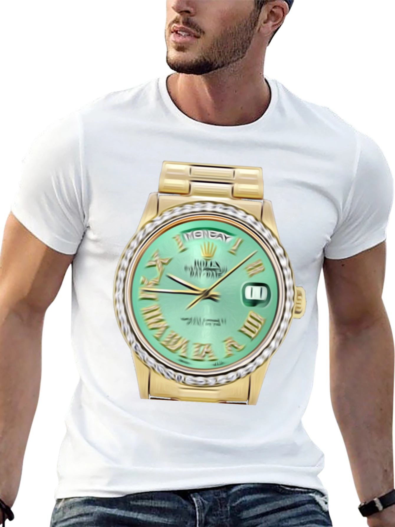 Gold Watch Graphic Tee - Rolex Day-Date Style - 13