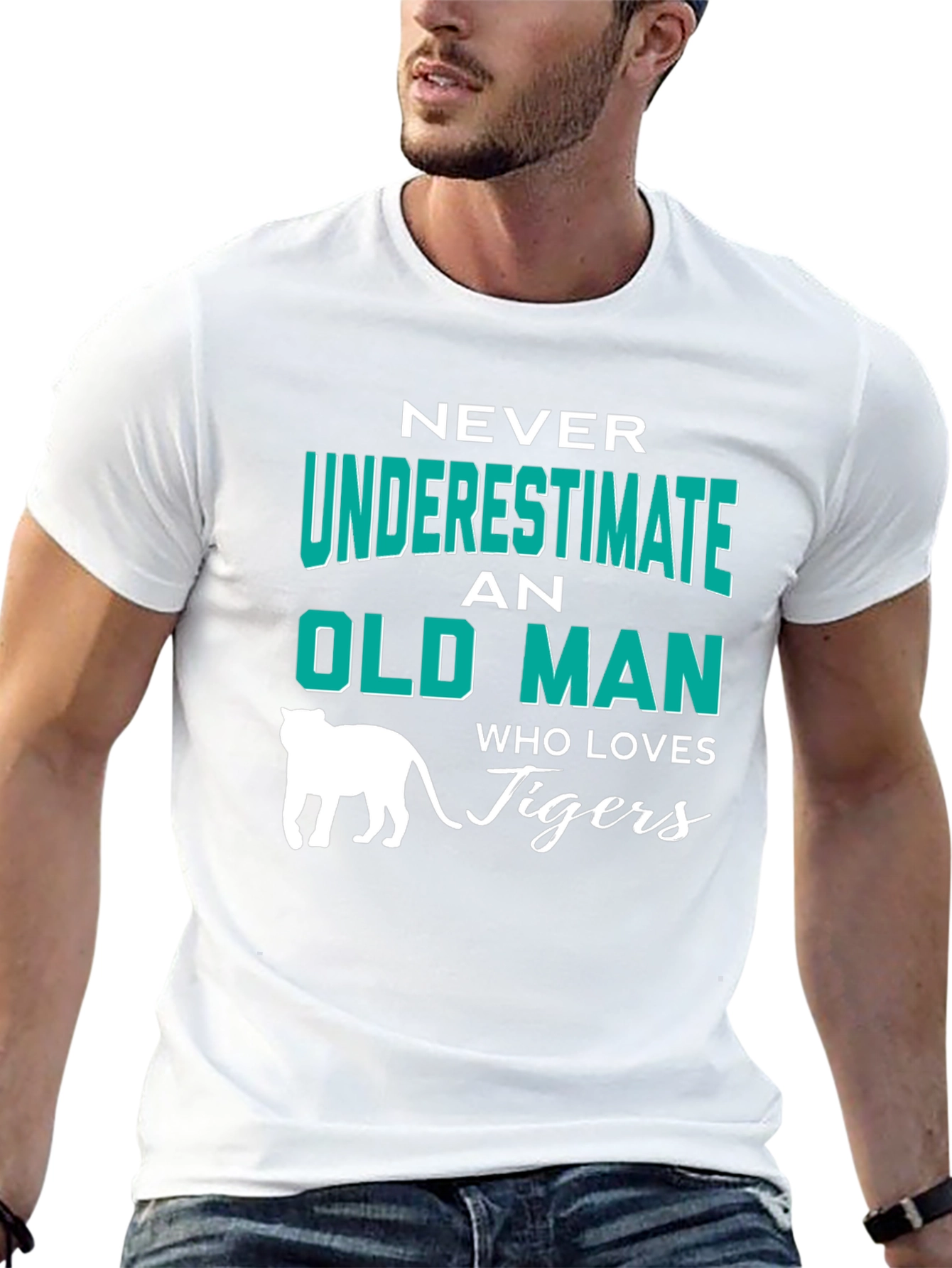 Black Never Underestimate an Old Man Who Loves Tigers T-Shirt view 13