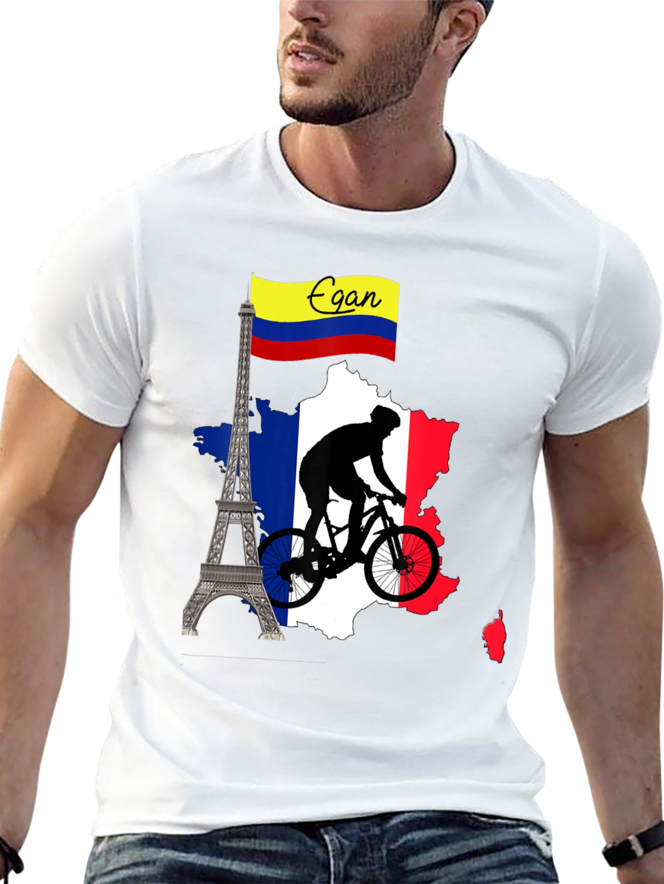 Black Egan France Cycling Tee - Tour de France Inspired Shirt view 13