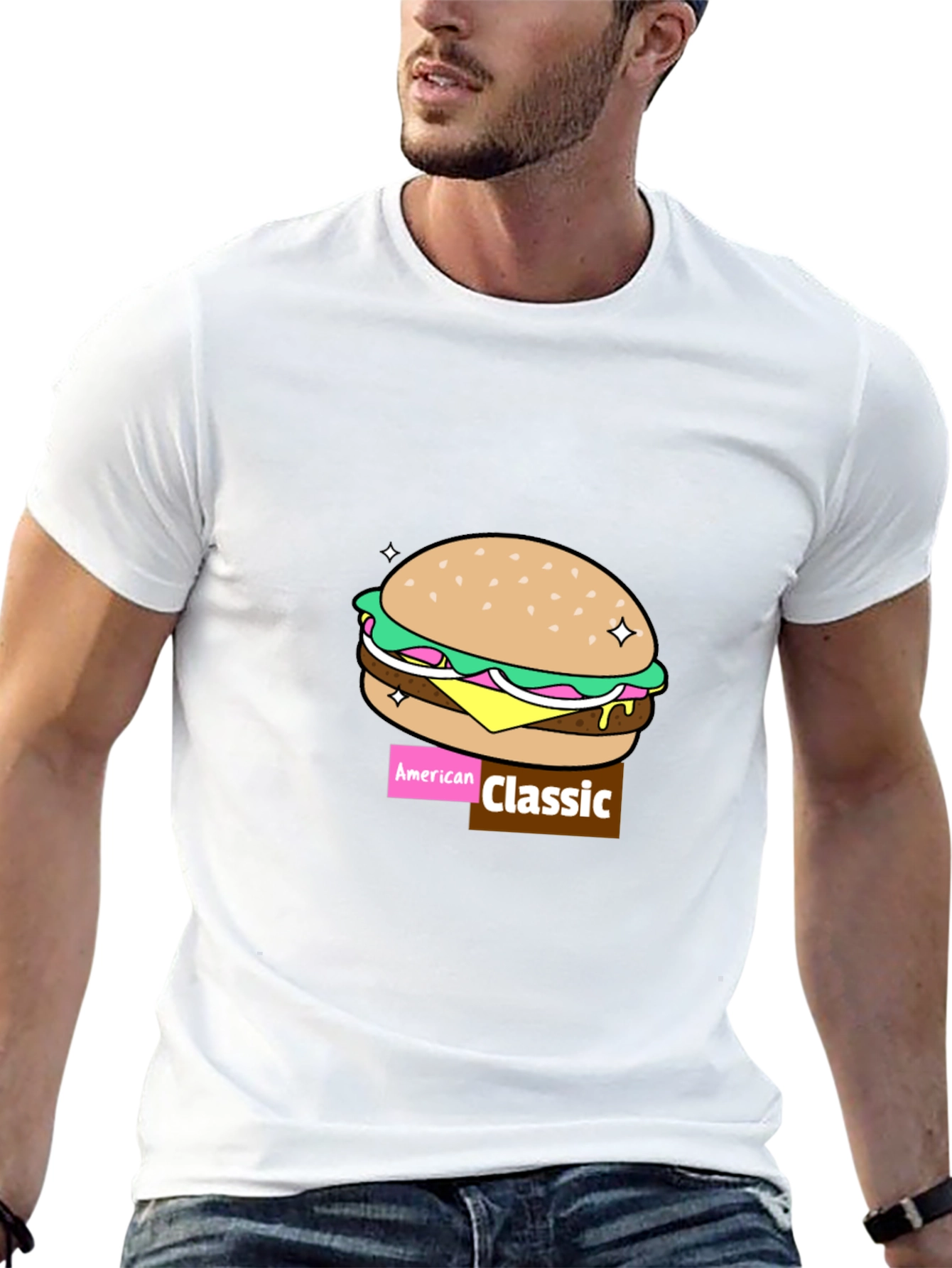 Black American Classic Burger Graphic Tee view 13