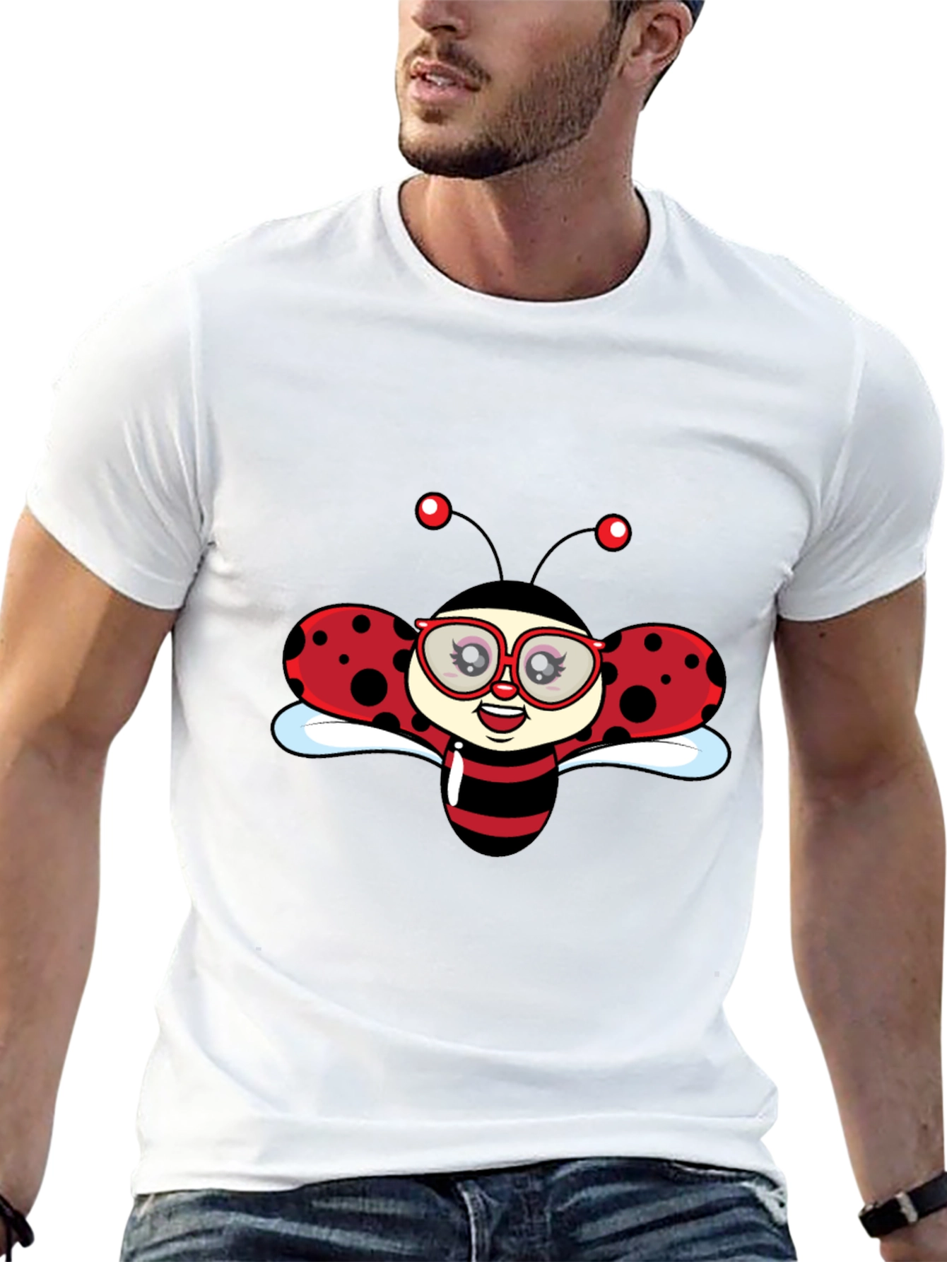Black Ladybug Graphic Black T-Shirt view 13