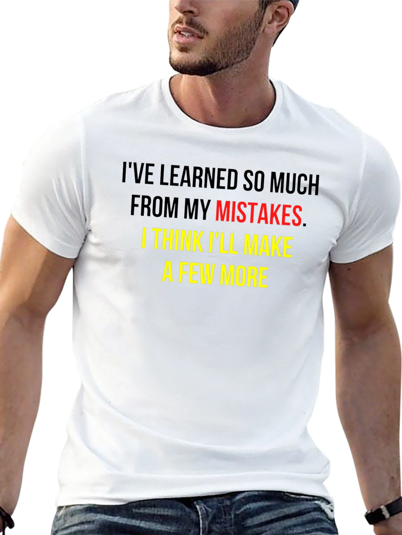 Black Funny Mistake Humor T-Shirt - Learning Experience view 13