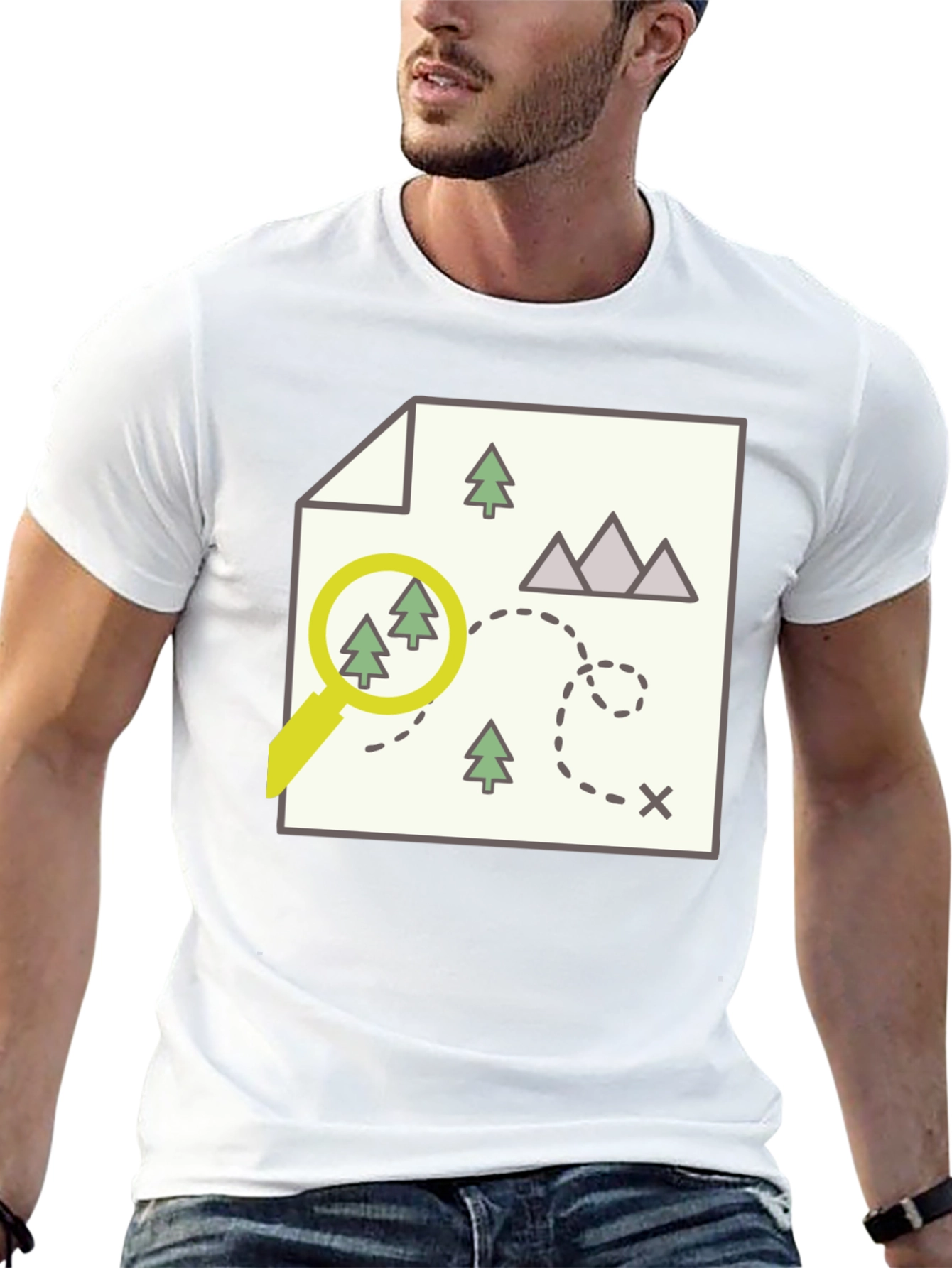 Black Adventure Map Graphic Tee - Find Your Way view 13