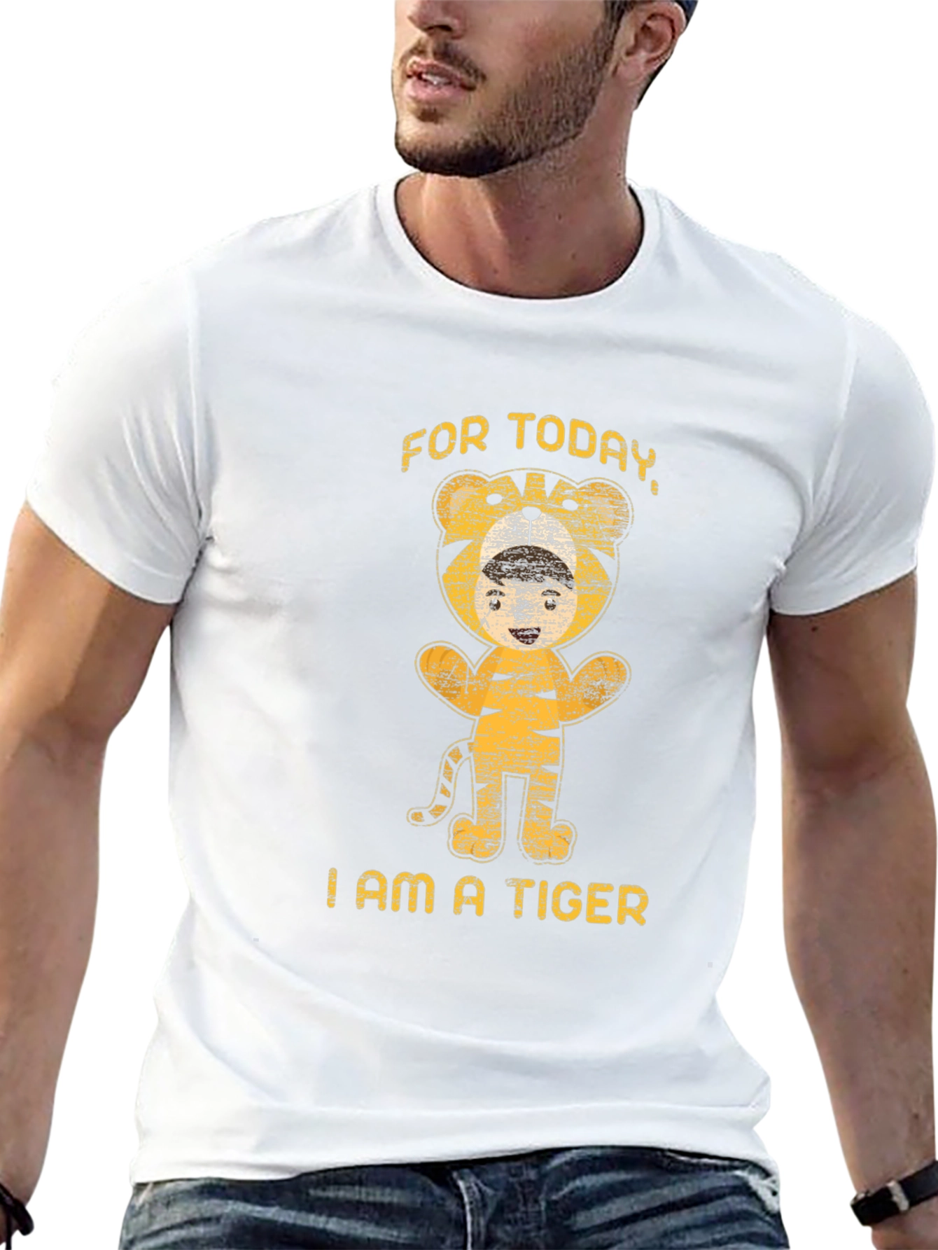Black Funny Tiger Costume T-Shirt - "For Today, I am a Tiger" view 13