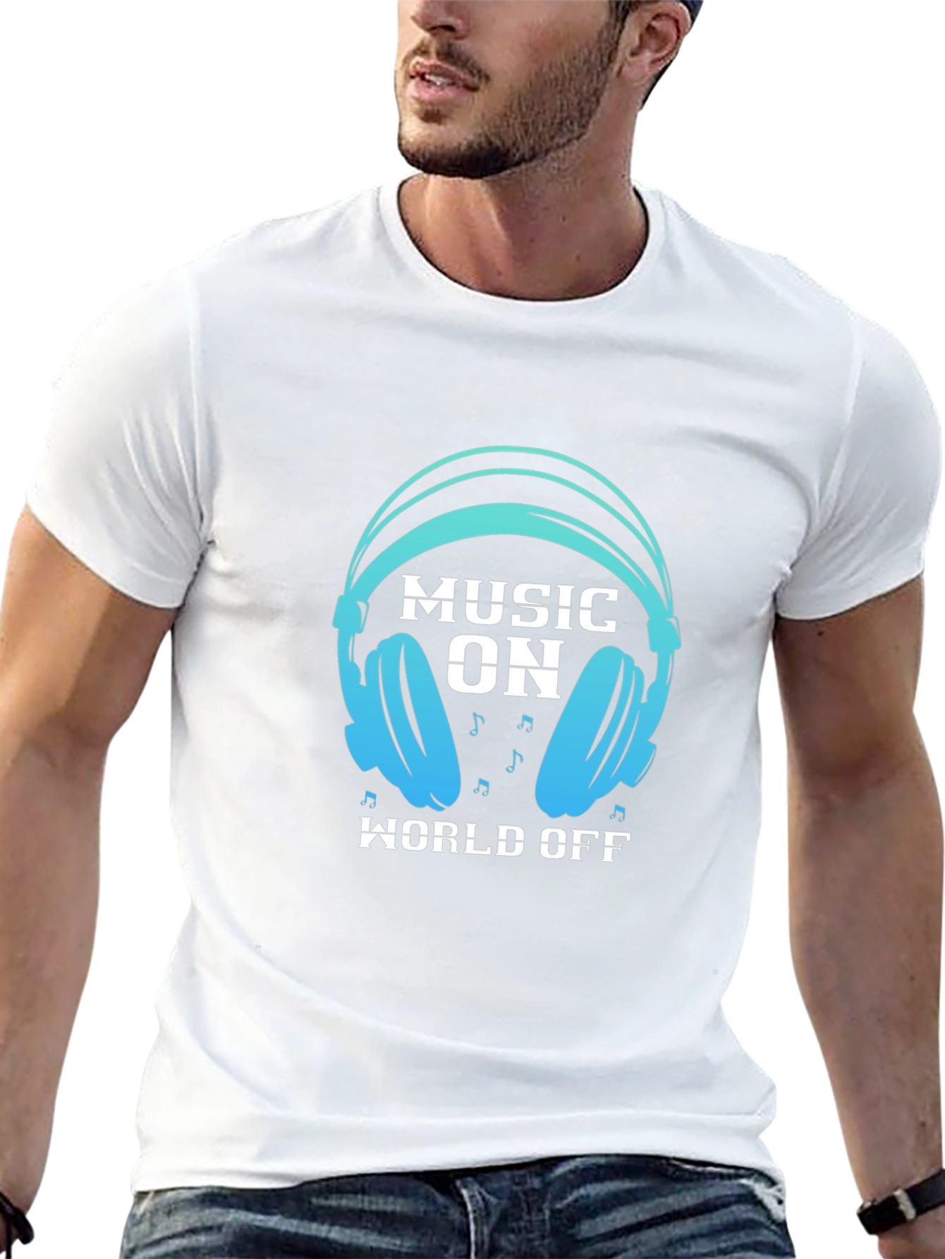 Black Music On World Off Black Graphic Tee view 13
