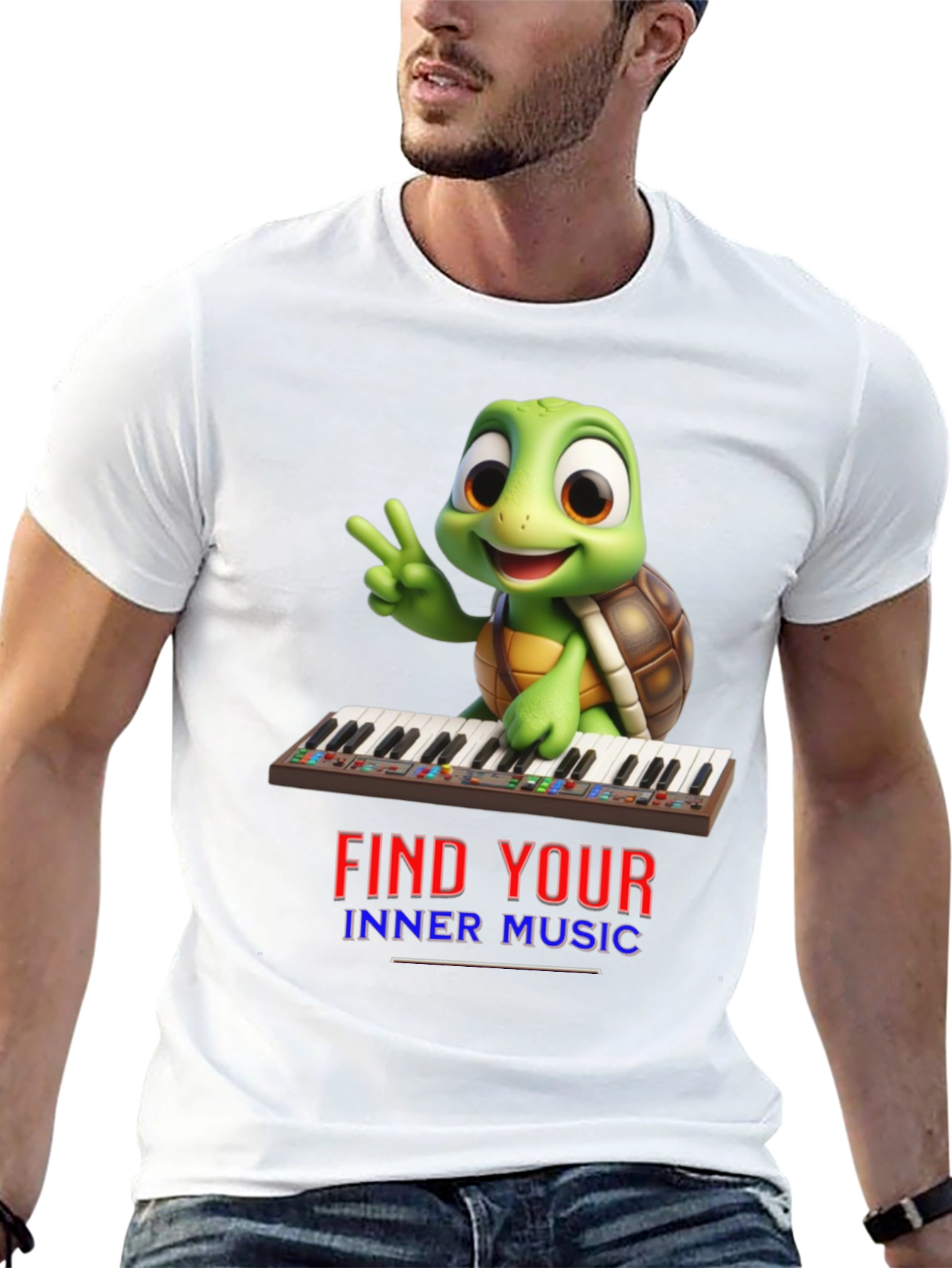 Black Turtle Find Your Inner Music Black T-Shirt view 13