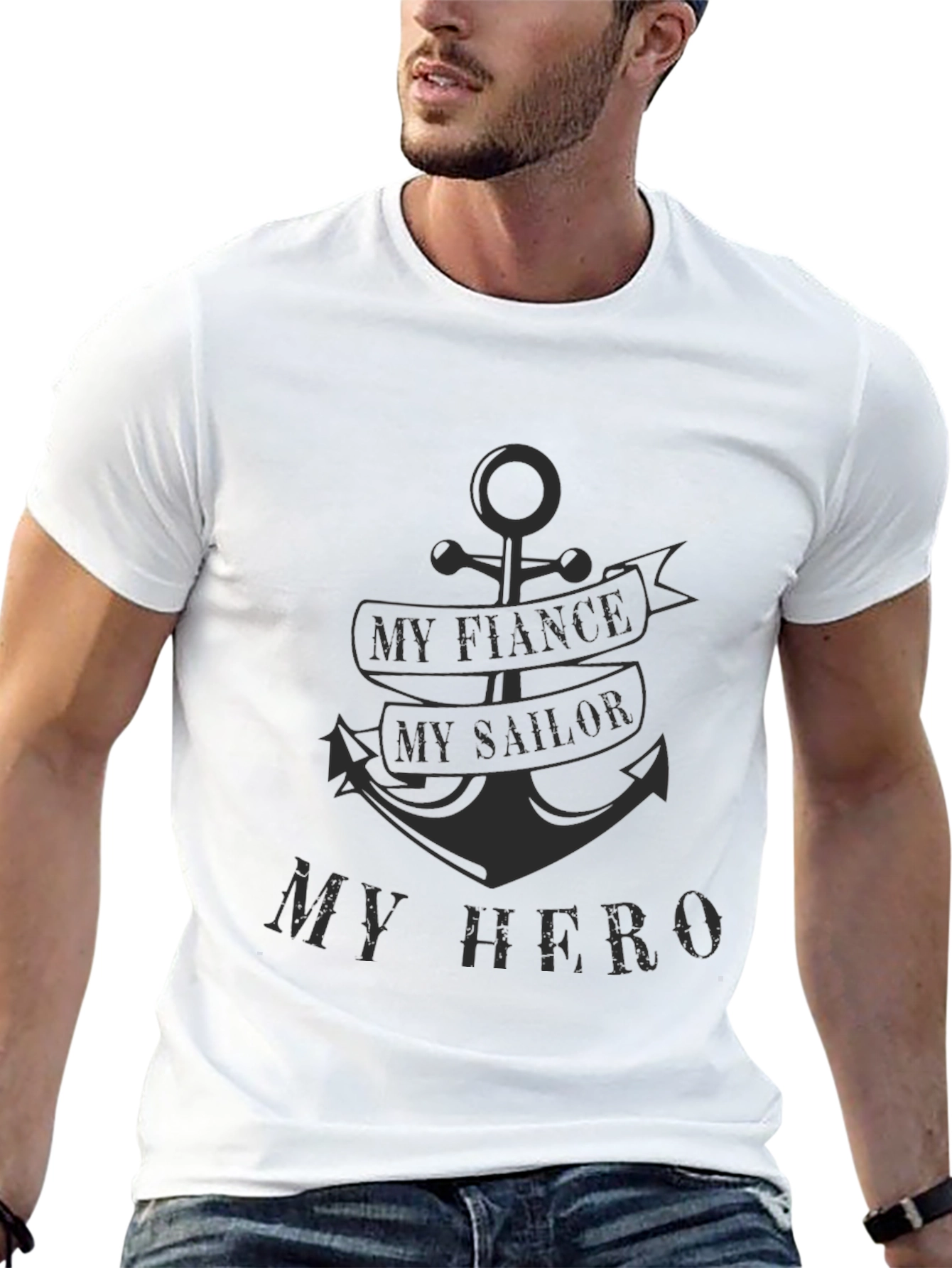 Black My Fiance, My Sailor, My Hero Graphic T-Shirt view 13