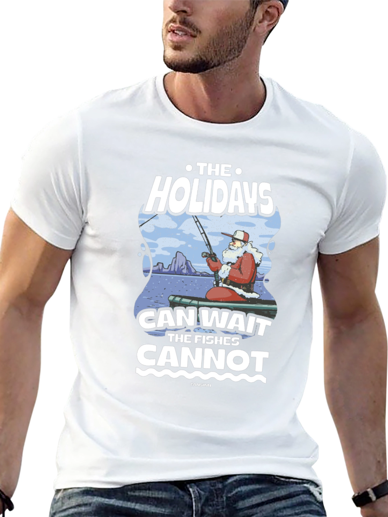 Black Holiday Fishing Graphic T-Shirt view 13