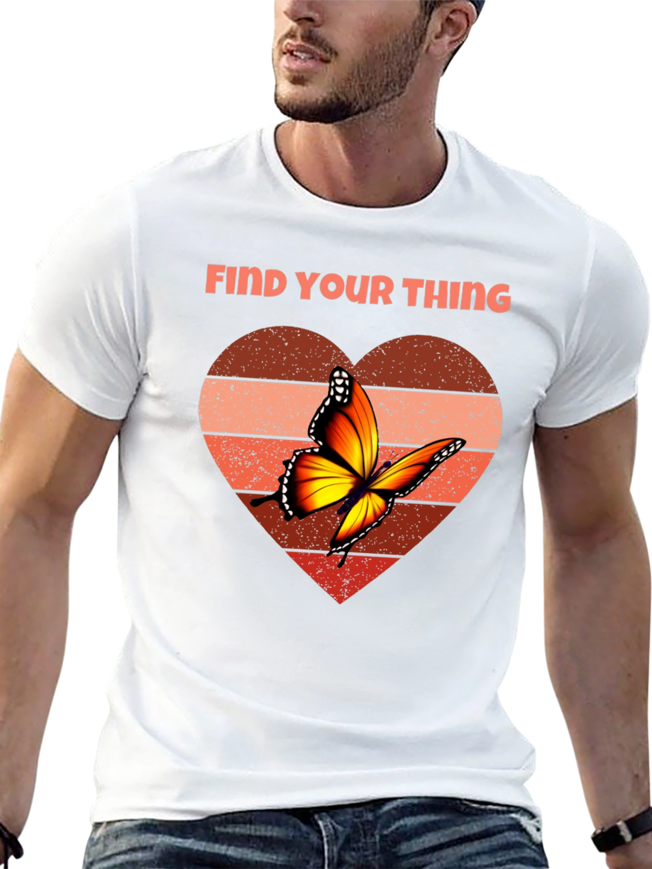 Black Find Your Thing Butterfly Heart Graphic Tee - Black view 13