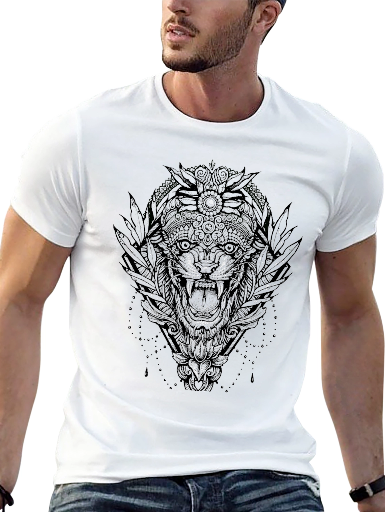 Black Black Tiger Graphic Tee - Men's Short Sleeve Shirt view 13