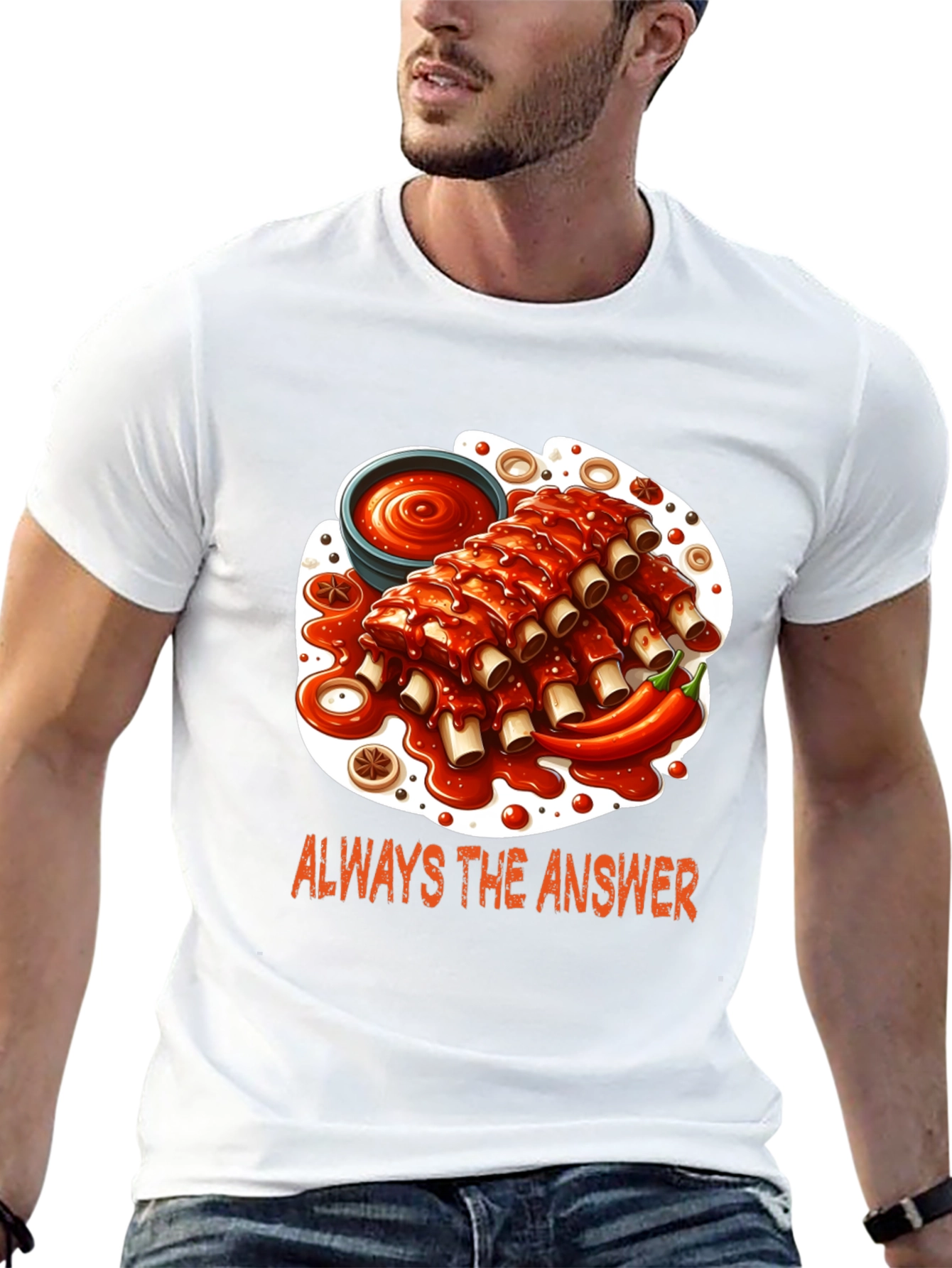 Black Ribs Graphic T-Shirt - Always the Answer view 13