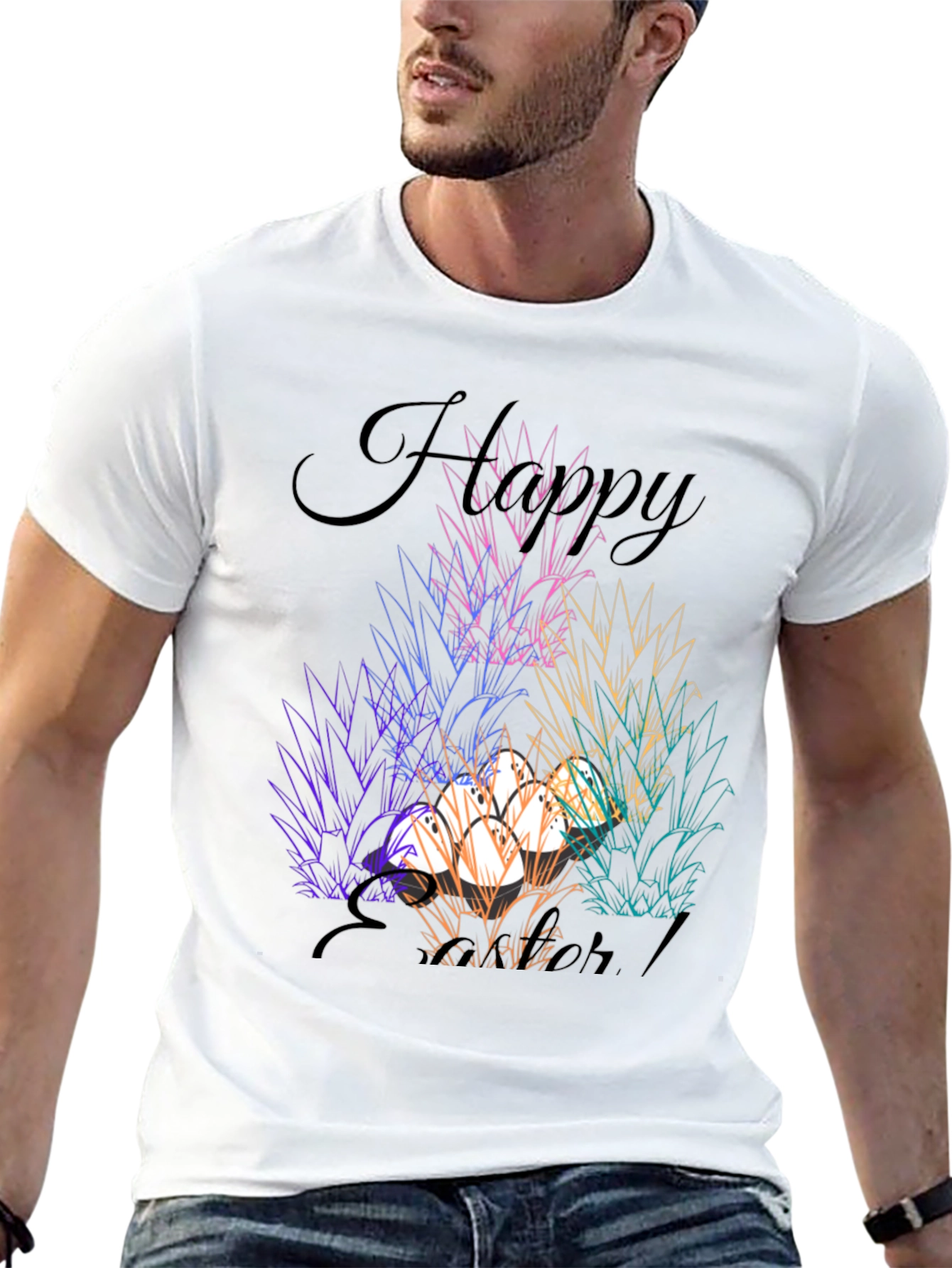 Camiseta Negra "Felices Pascuas" Estampada
