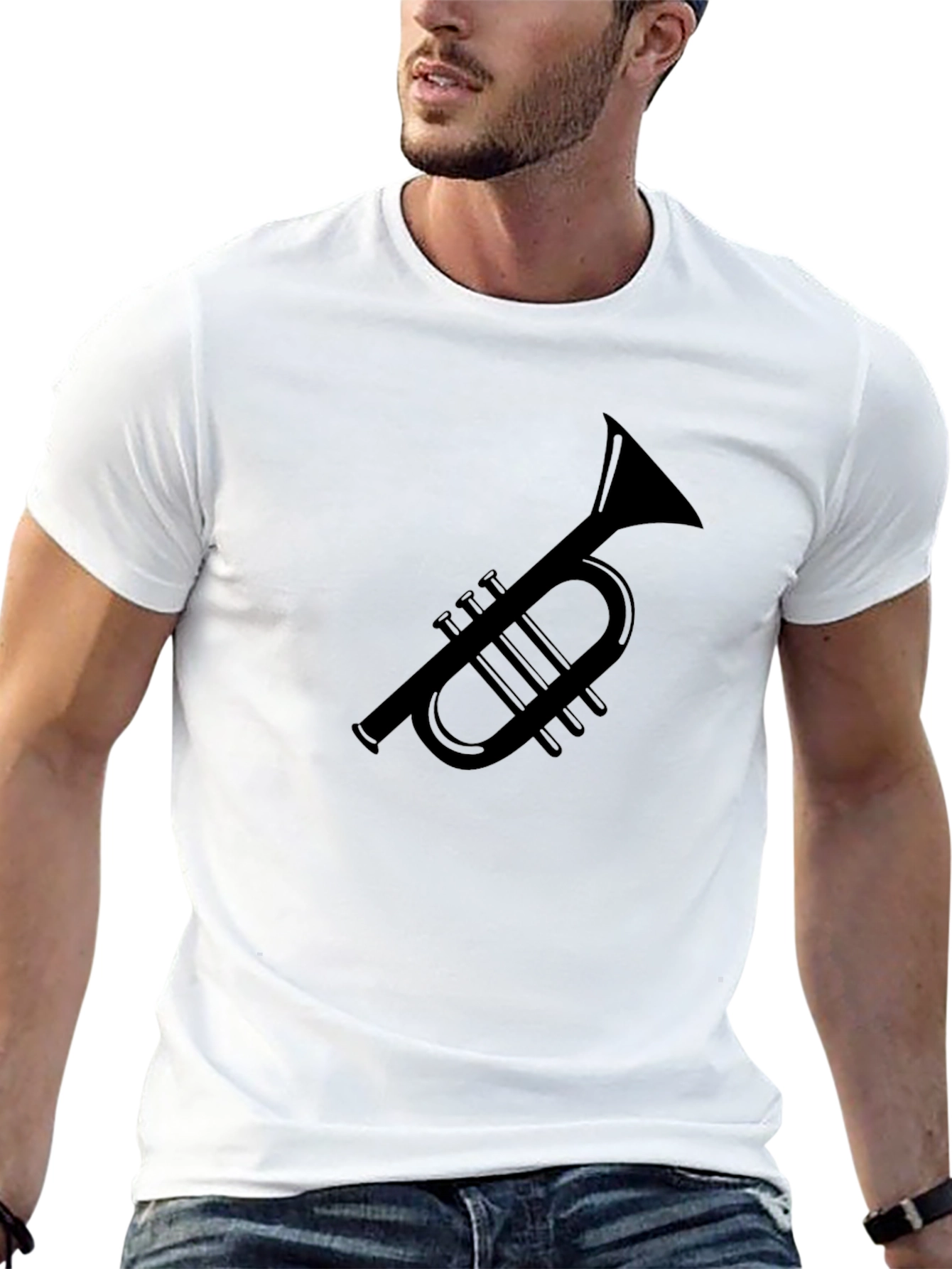 Trumpet Graphic Tee - Black Casual T-Shirt - 13