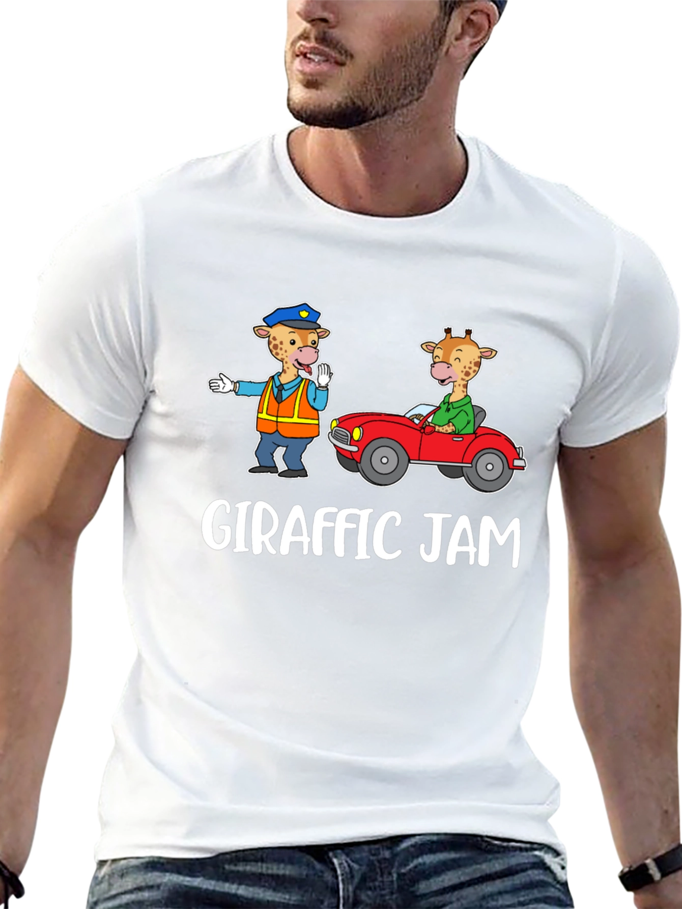 Black Giraffe Traffic Jam Graphic T-Shirt view 13
