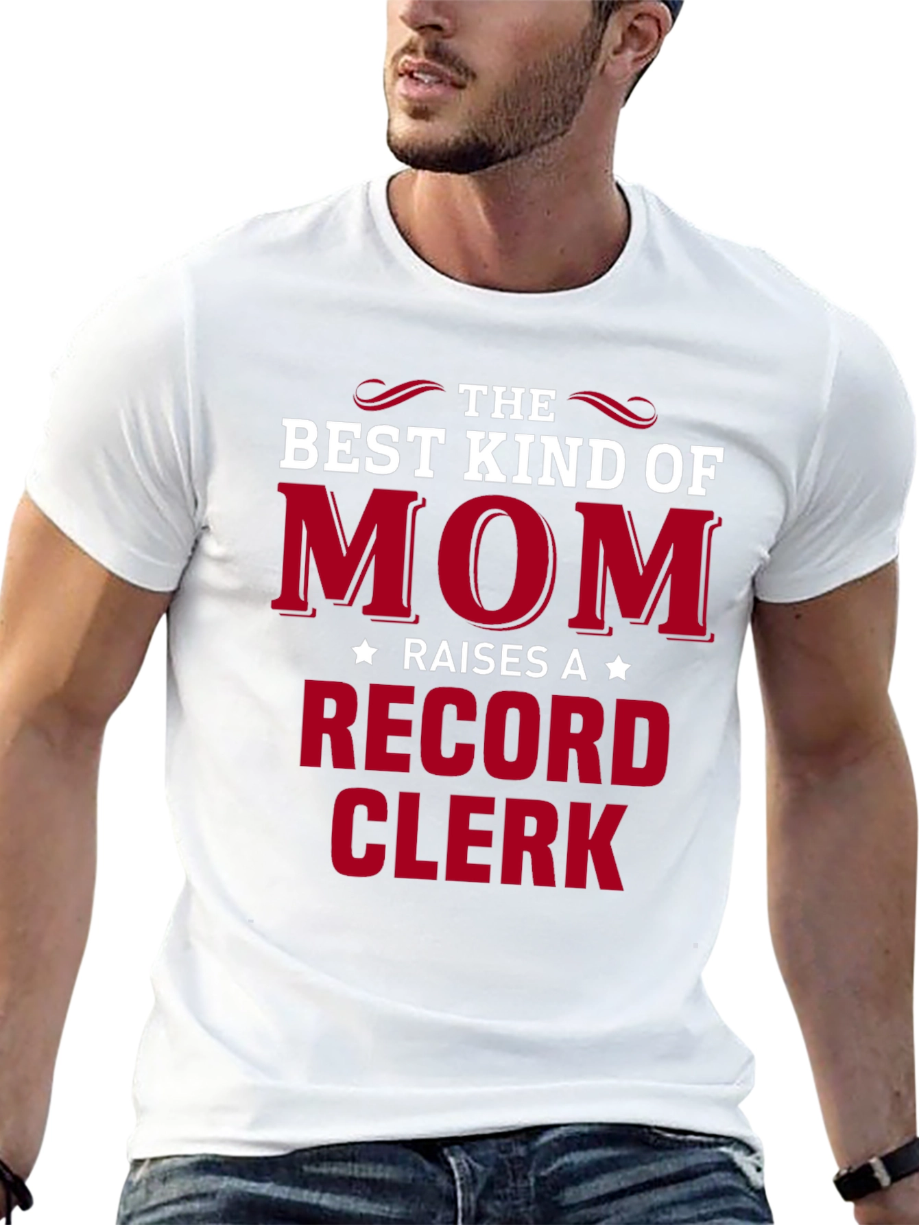 Black Best Kind of Mom Raises a Record Clerk T-Shirt view 13