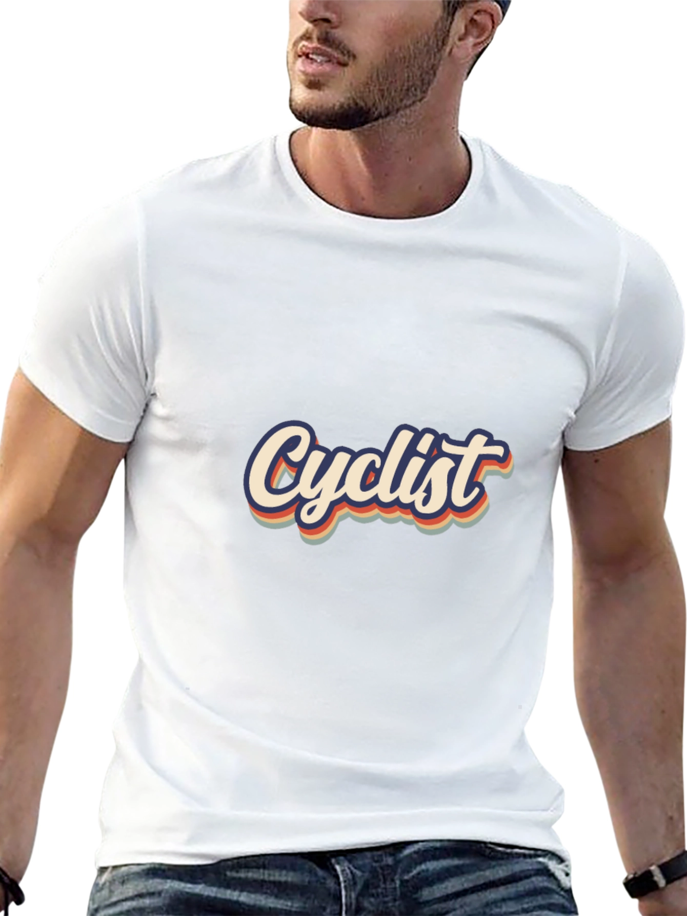 Black Cyclist Retro T-Shirt - Vintage Style Cotton Tee view 13