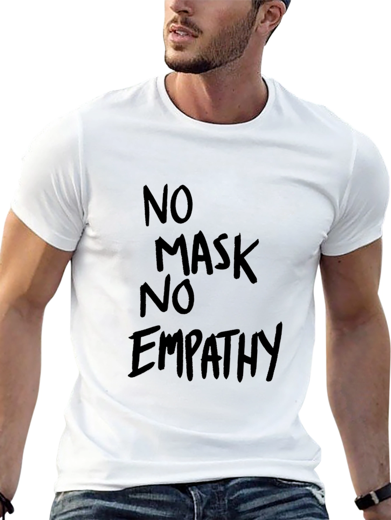 Black No Mask No Empathy Black Tee view 13