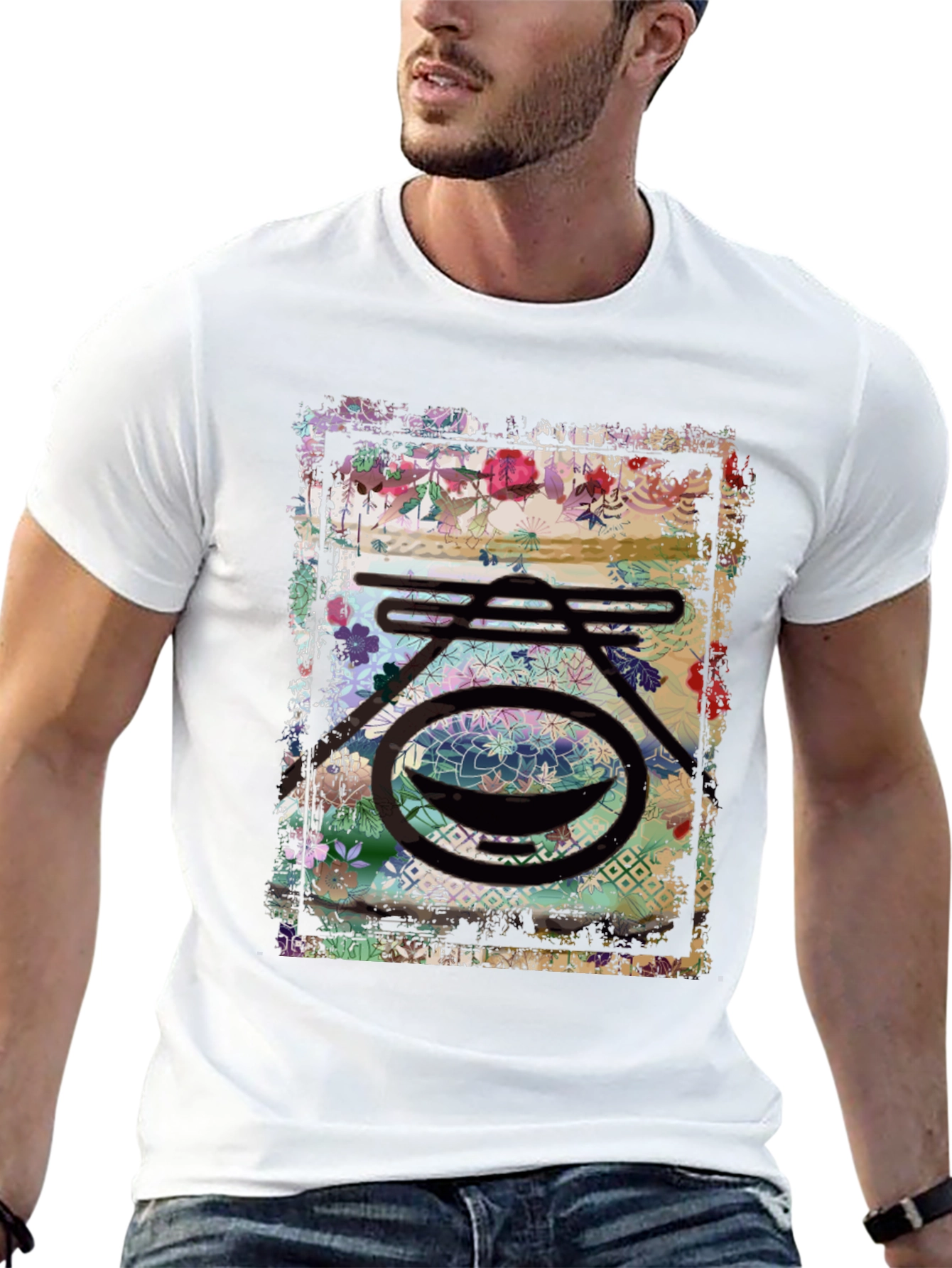 Black Floral Graphic Print Tee view 13