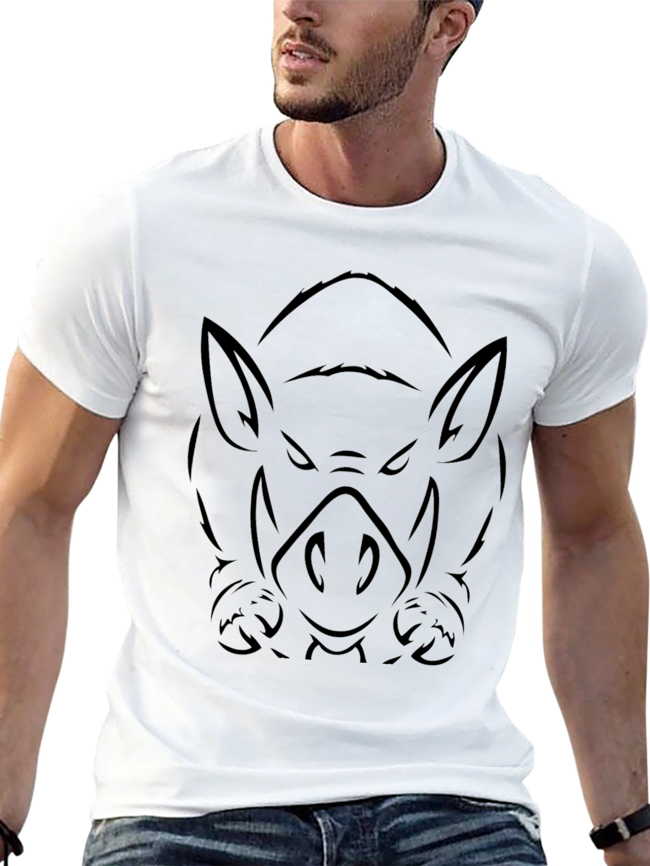 Black Men's Black Boar Graphic Tee view 13