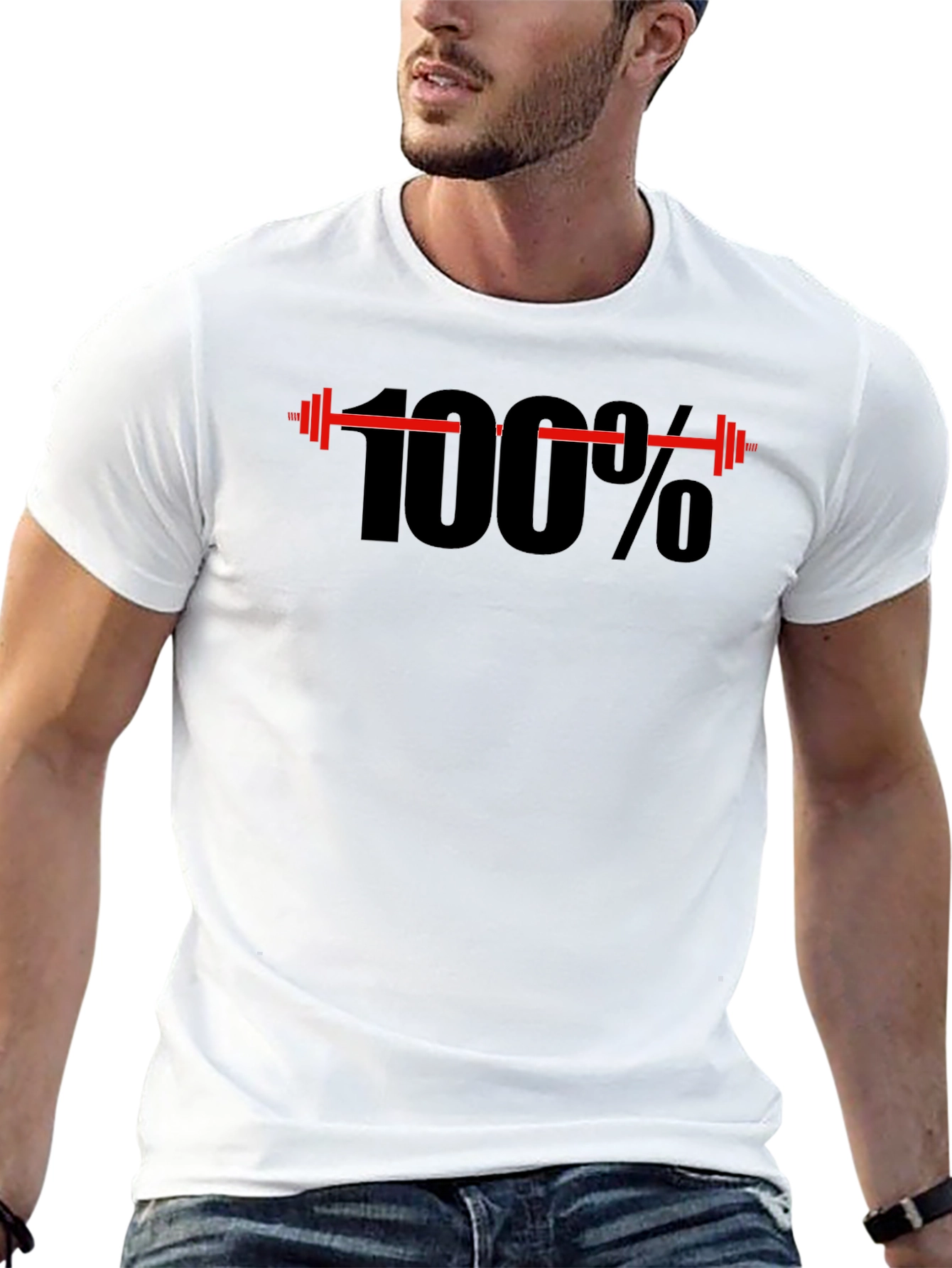 Black 100% Workout Black T-Shirt view 13