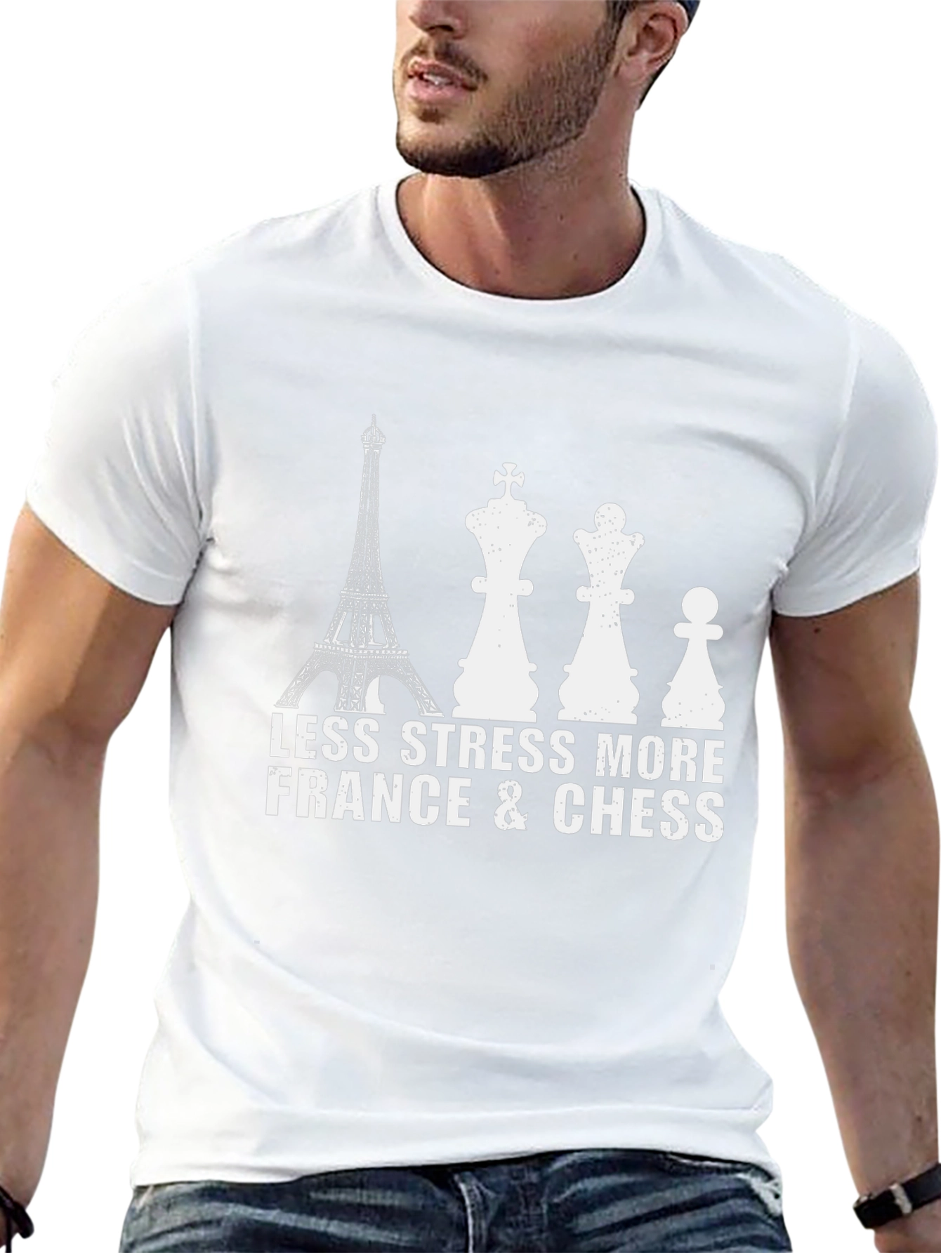 Black France & Chess Graphic T-Shirt - Less Stress More Life view 13