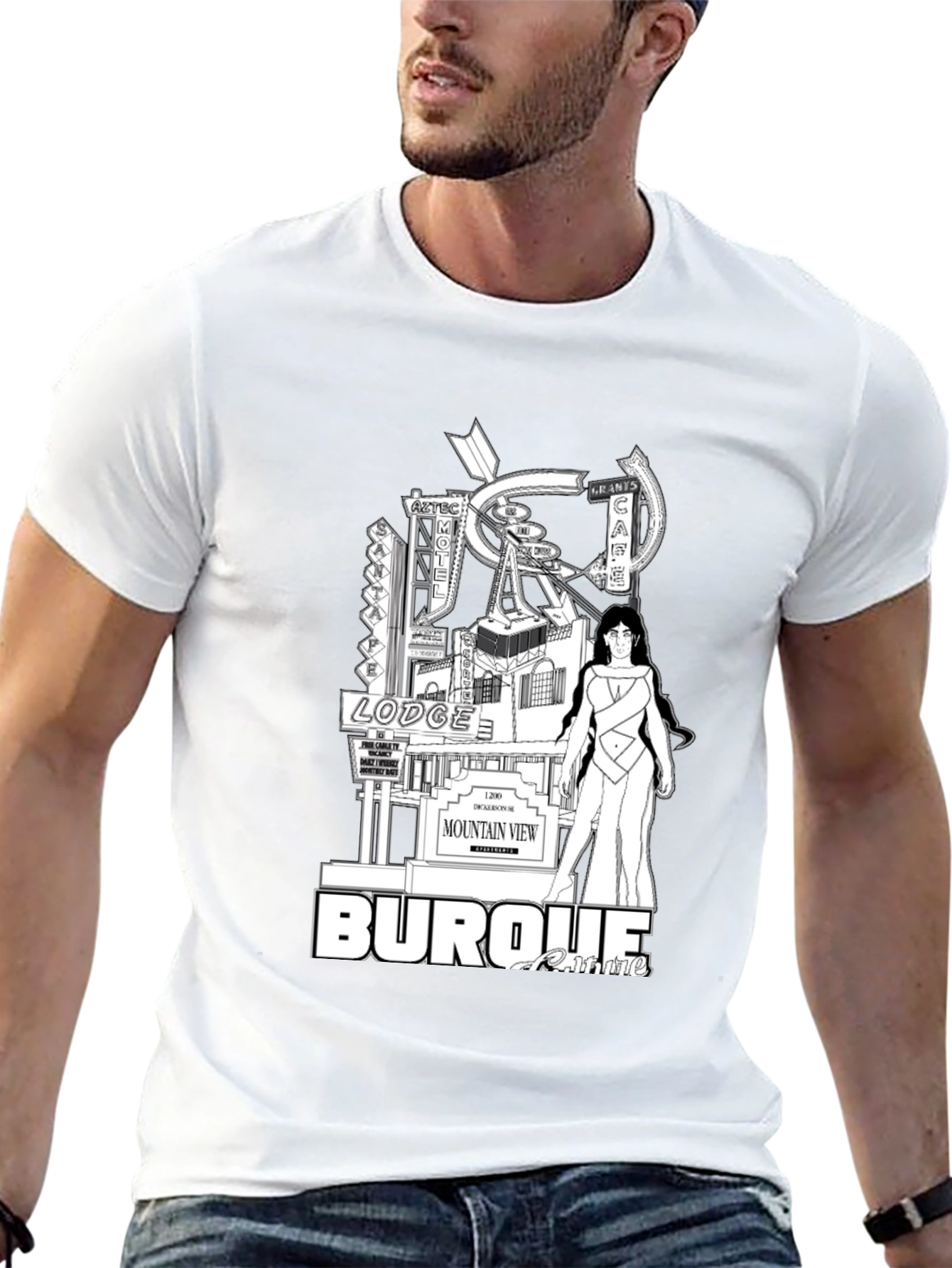 Retro Albuquerque Graphic Tee - Black Cotton T-Shirt - 13