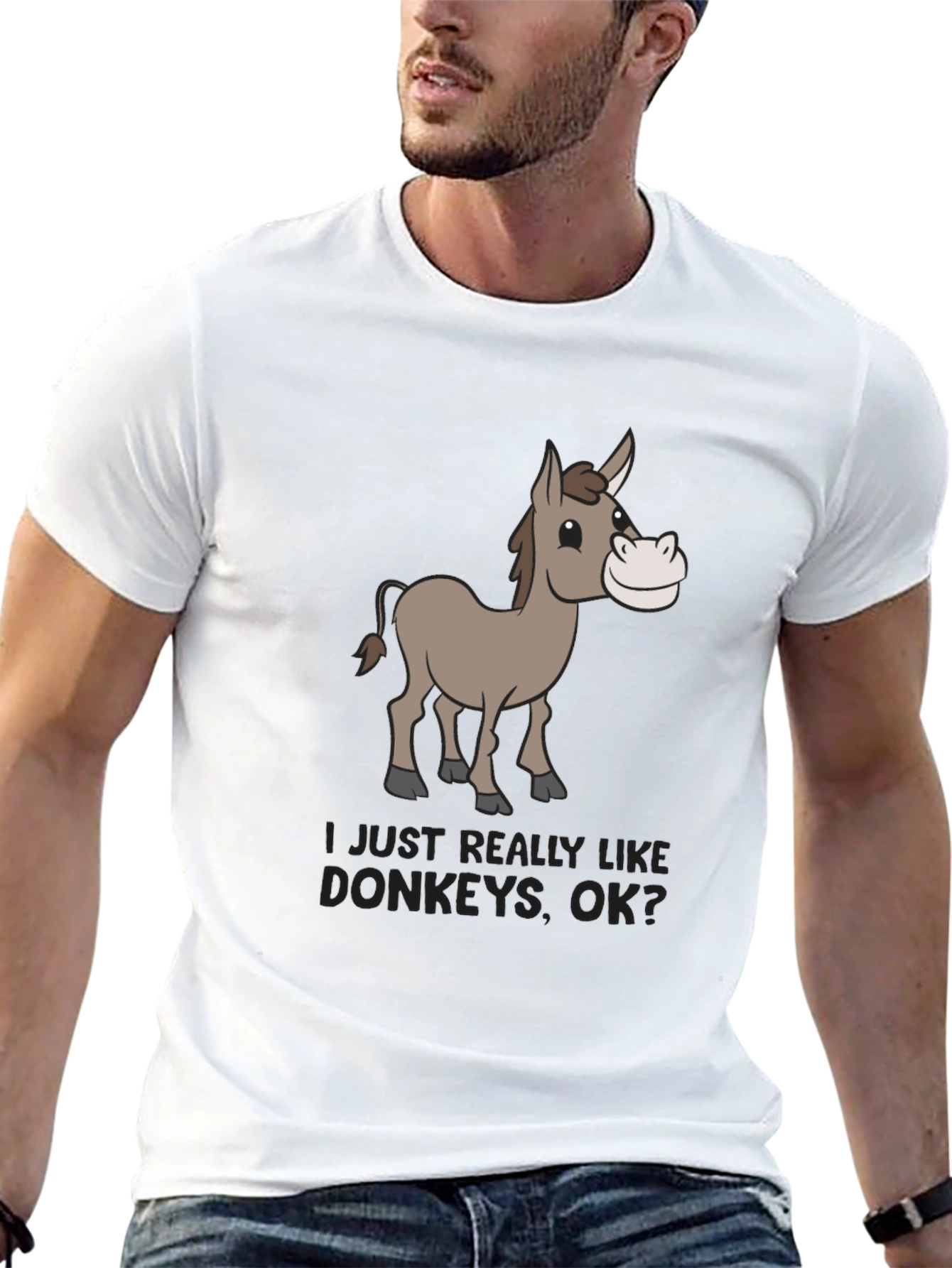 Black Funny Donkey Lover Graphic Tee - Black view 13