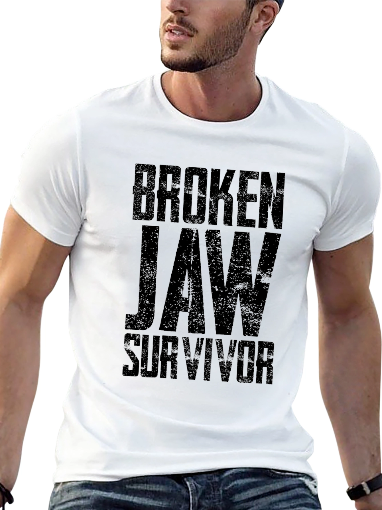 Black Broken Jaw Survivor Graphic Tee - Black Cotton Blend view 13