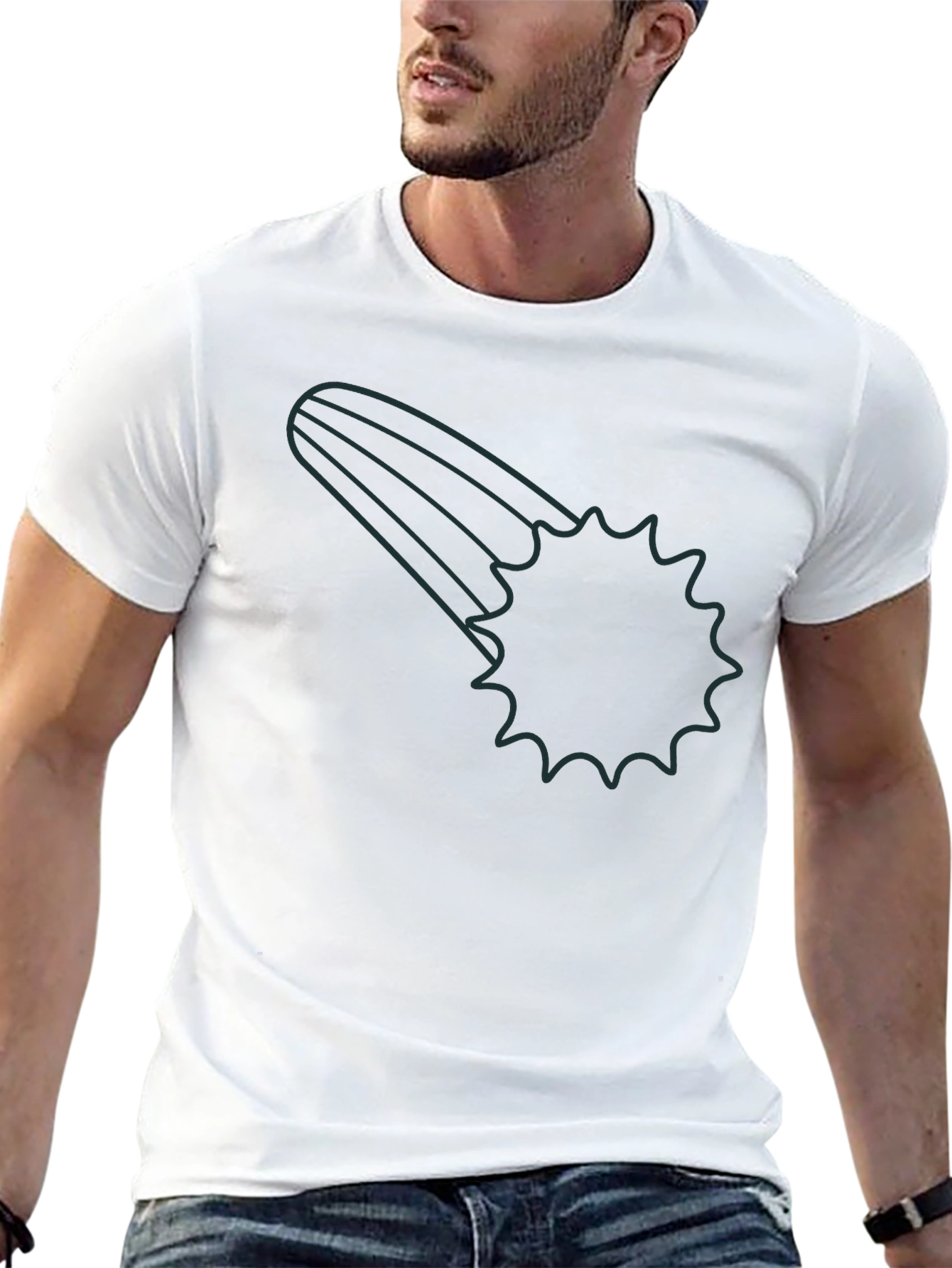 Black Meteor Shower Graphic Black T-Shirt view 13