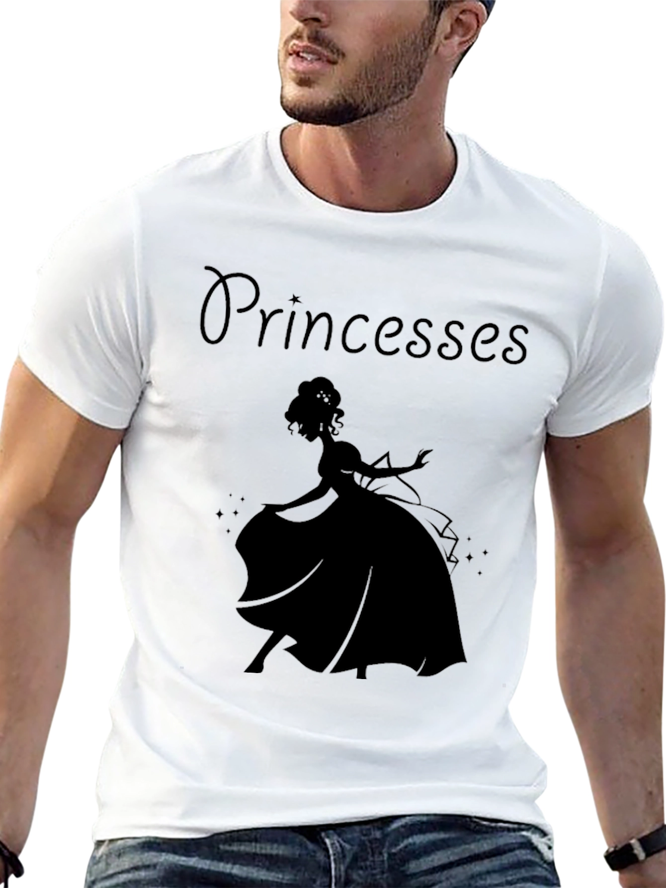 Black Princesses Silhouette Black T-Shirt view 13