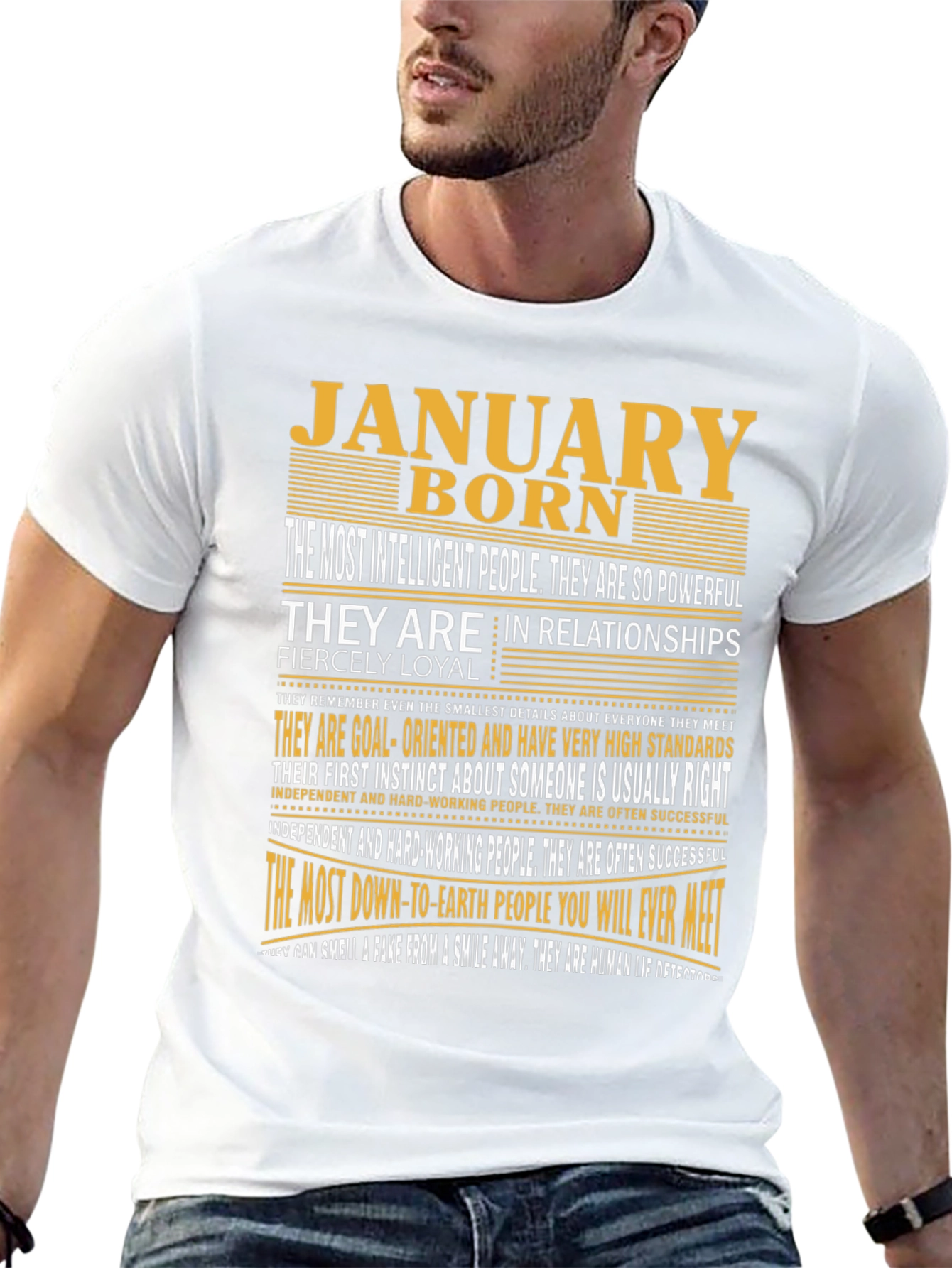 Black January Born Graphic Tee - Intelligent & Loyal view 13