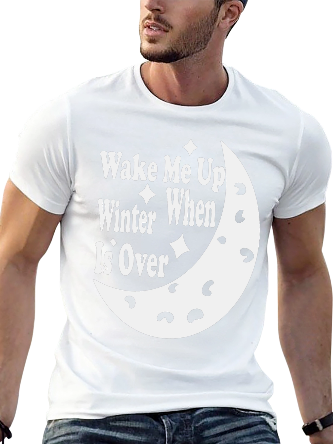 Black Wake Me Up When Winter Is Over T-Shirt view 13