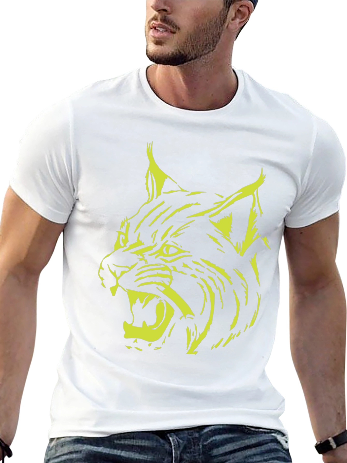 Black Lynx Graphic Black T-Shirt - Bold Animal Design view 13