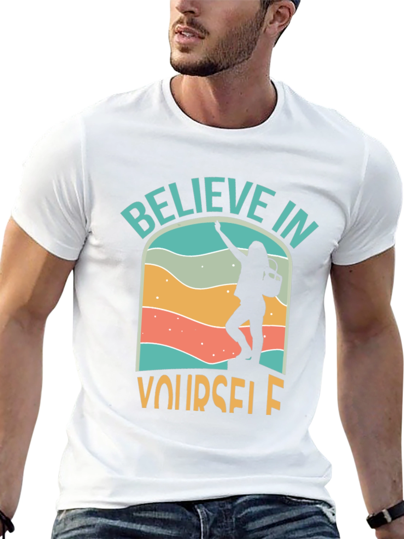 Black Believe in Yourself Graphic Tee - Adventure T-Shirt view 13