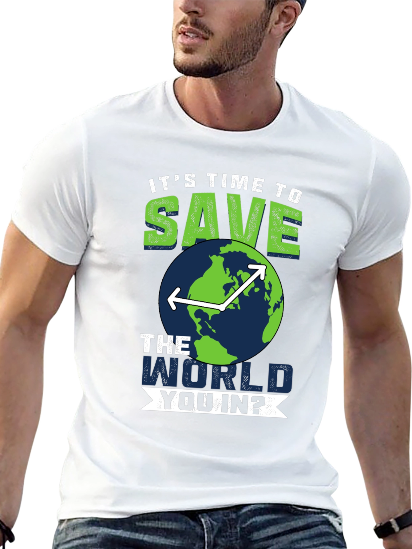 Black Save the World T-Shirt - Environmentally Conscious Tee view 13