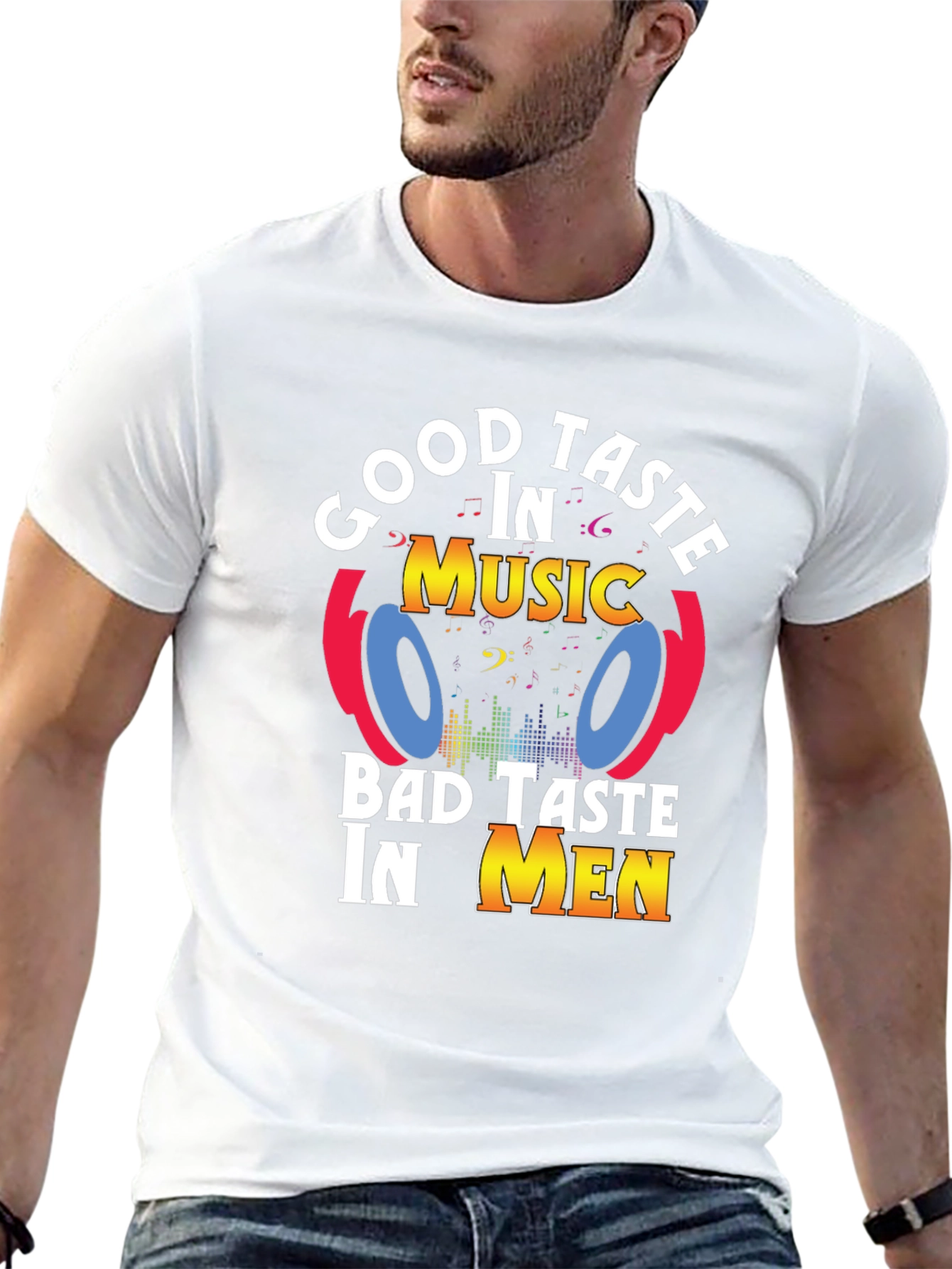 Black Good Taste In Music, Bad Taste In Men T-Shirt view 13