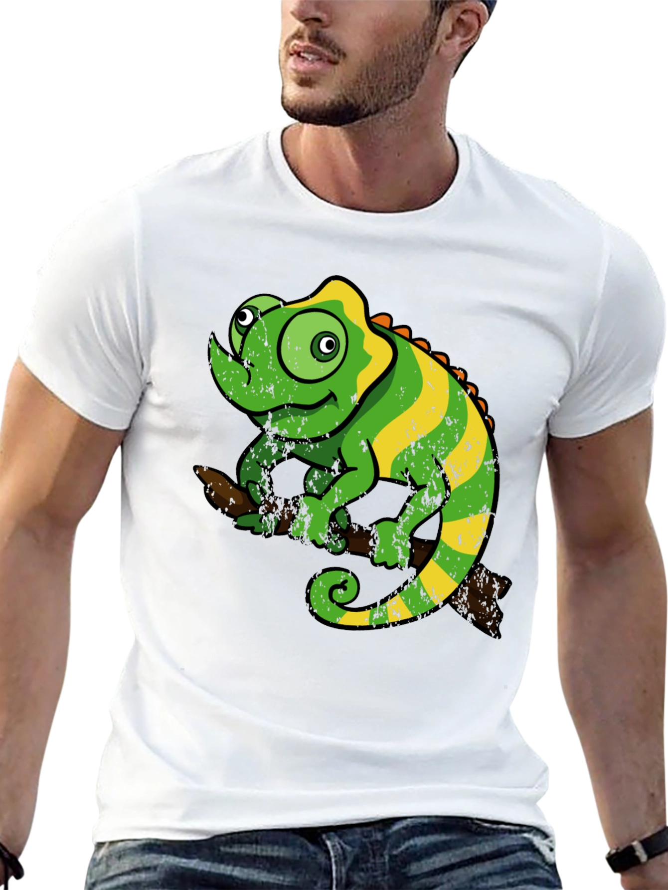Black Chameleon Graphic Tee - Fun Reptile T-Shirt view 13