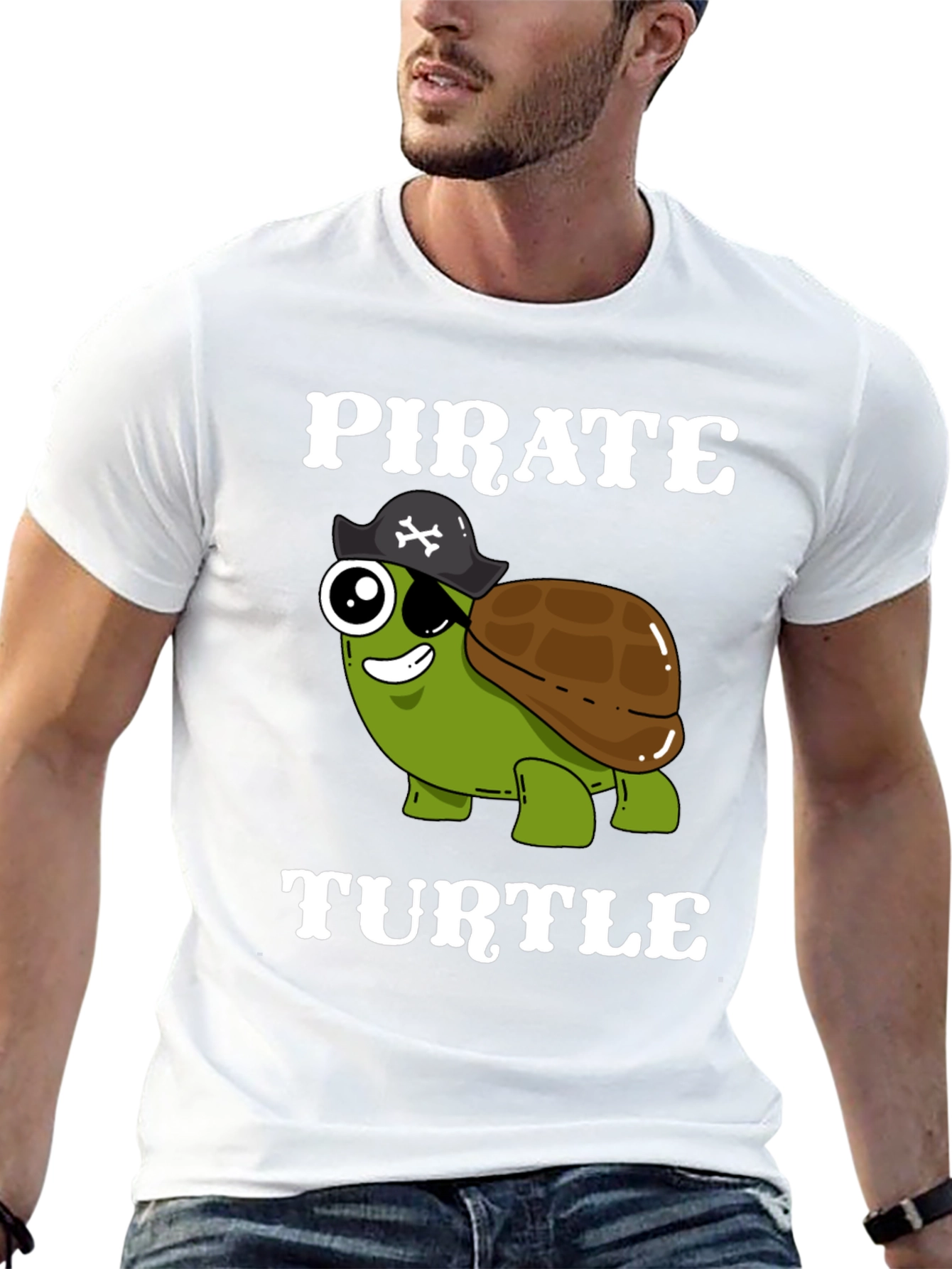 Black Pirate Turtle T-Shirt - Funny Cartoon Tee view 13